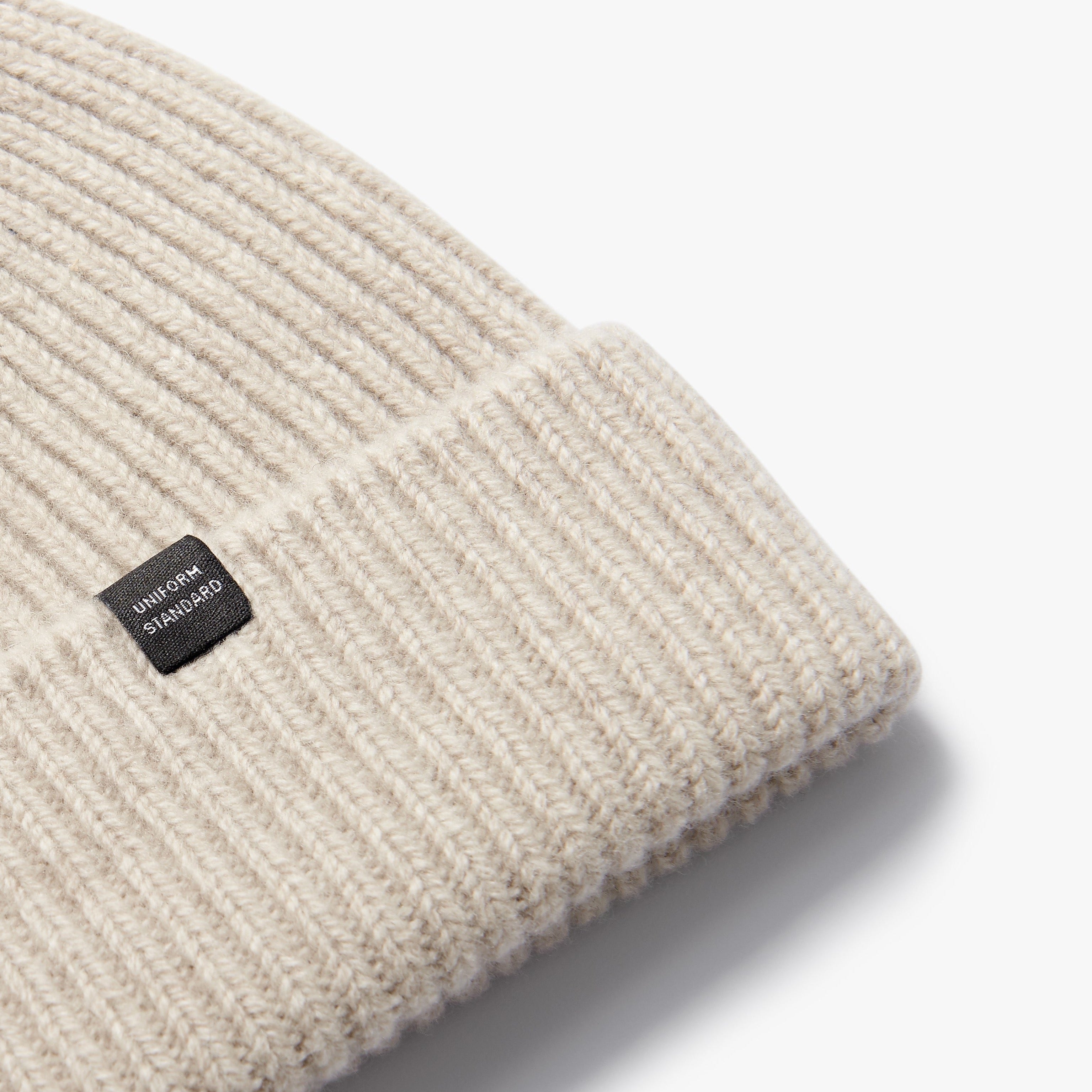 Merino Wool Rib Beanie Oat Melange