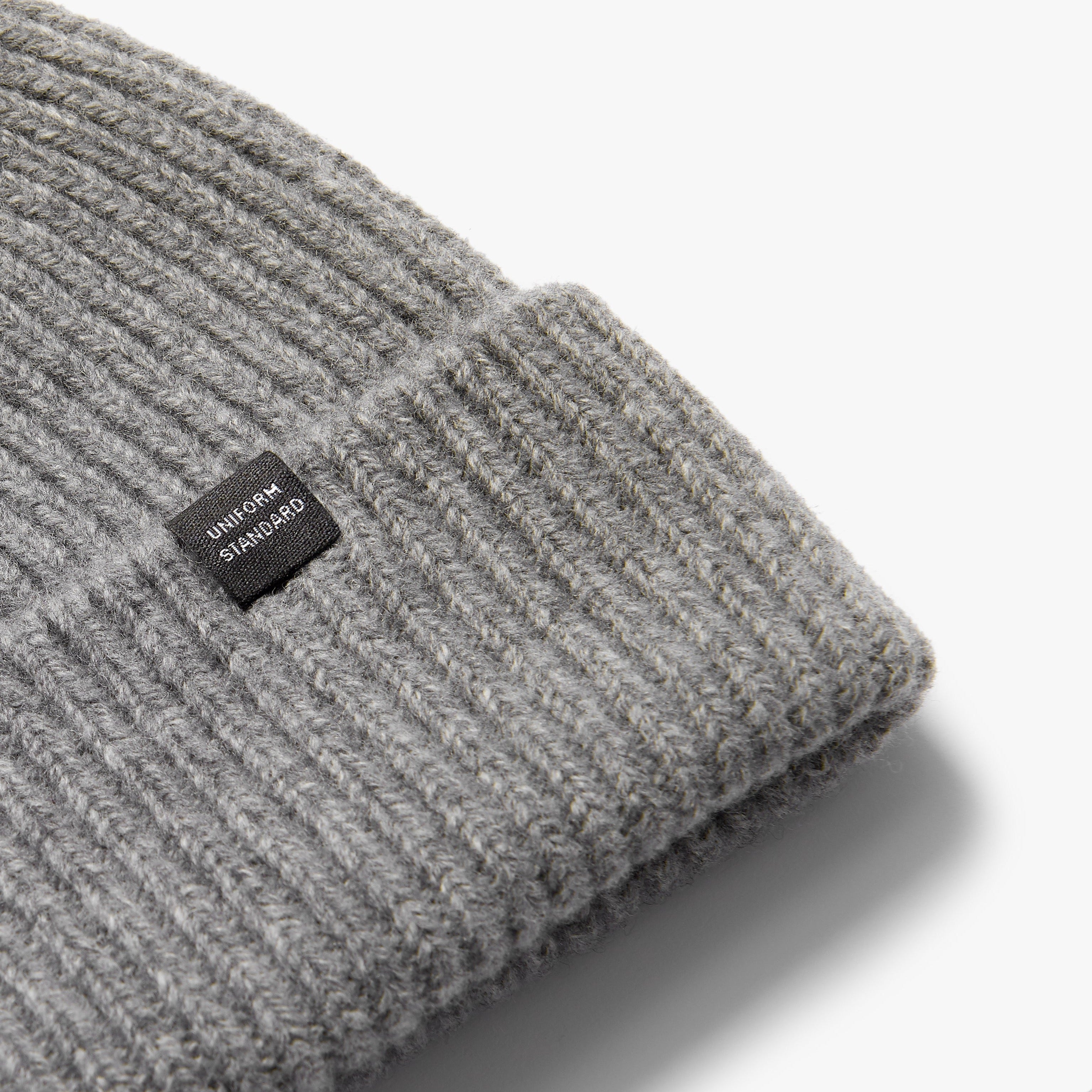 Merino Wool Rib Beanie Platinum Melange