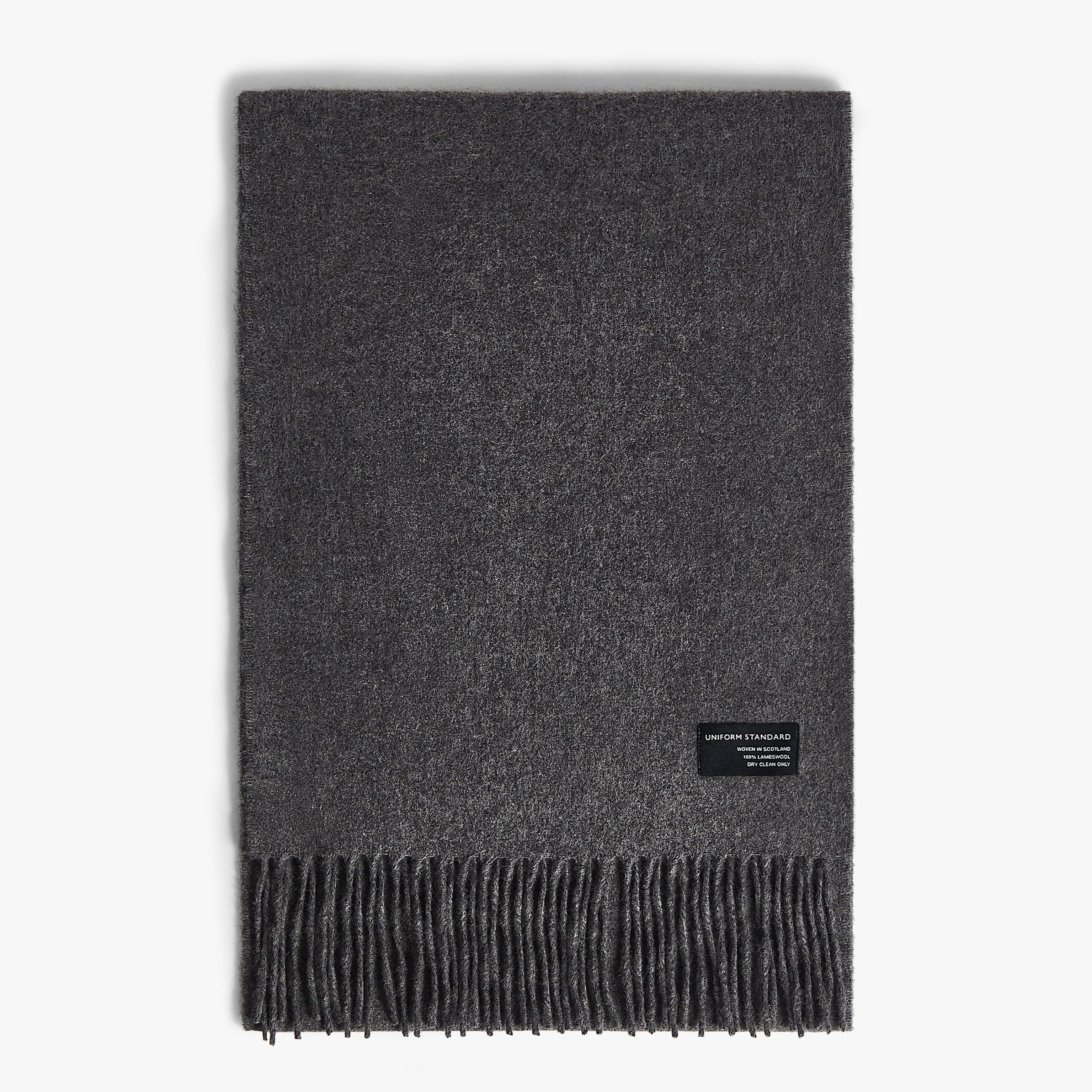 Merino Wool Woven Scarf Carbon Melange