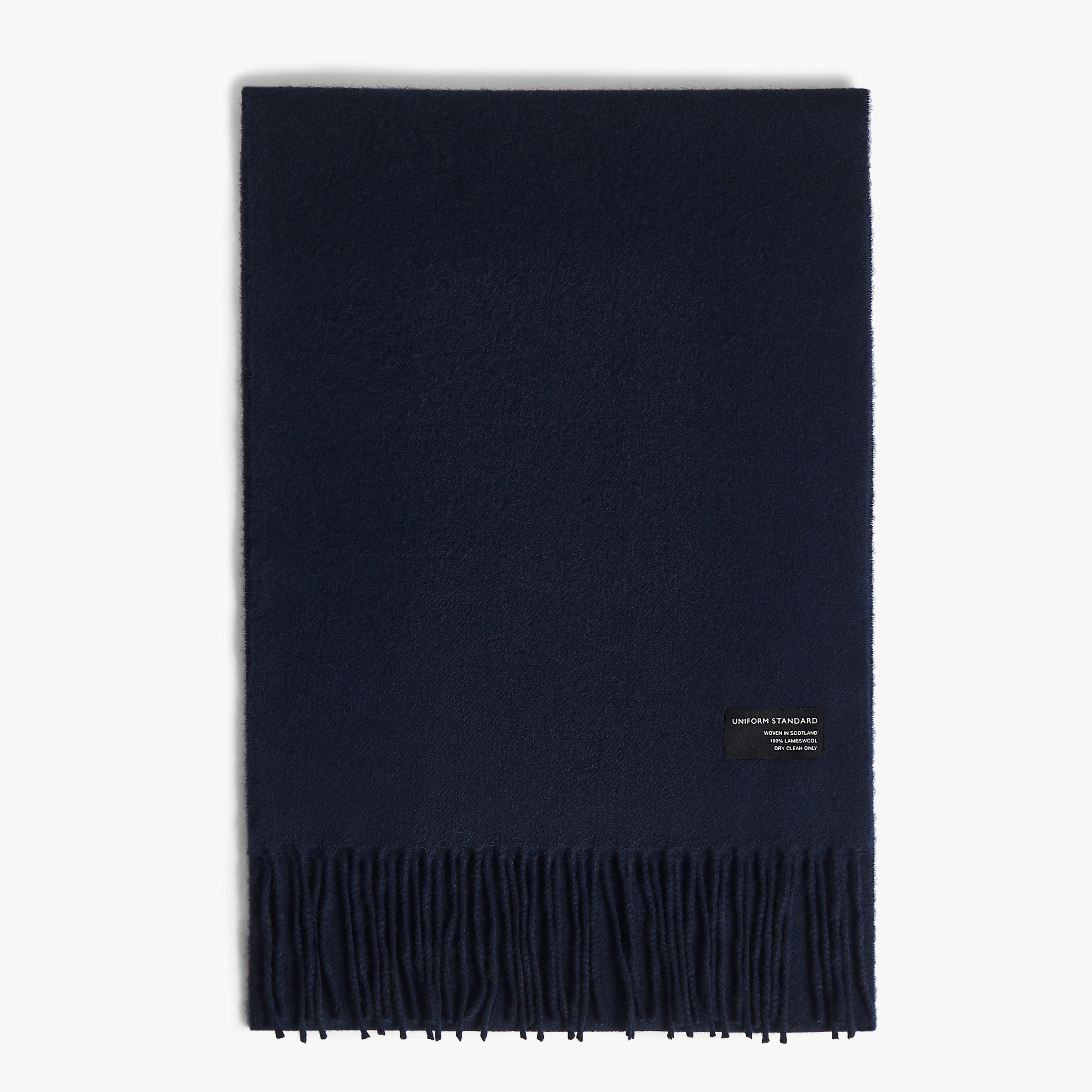 Merino Wool Woven Scarf Navy