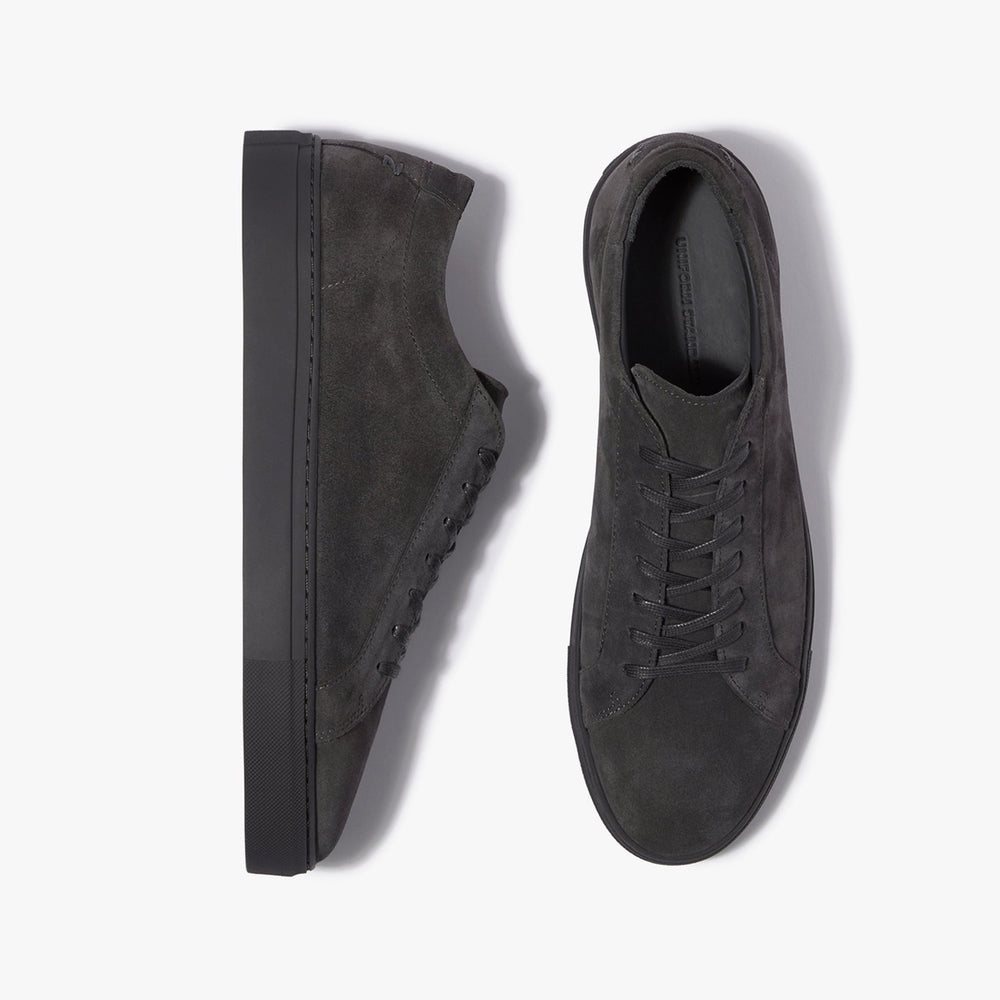 Uniform Standard Men's Series 1 minimalist suede sneaker in Grey handcrafted in Portugal
