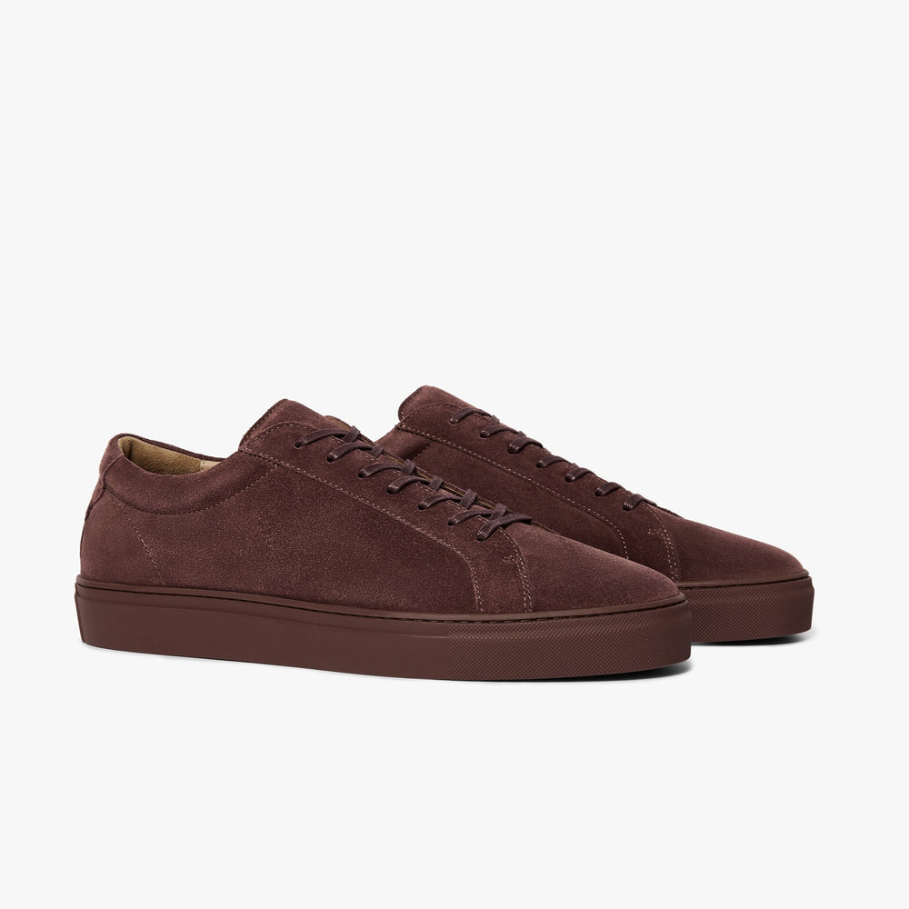 Uniform Standard Men's Series 1 minimalist suede sneaker in Red handcrafted in Portugal