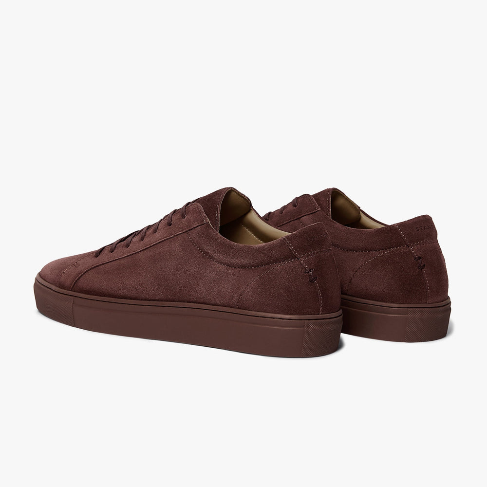 Uniform Standard Men's Series 1 minimalist suede sneaker in Red handcrafted in Portugal