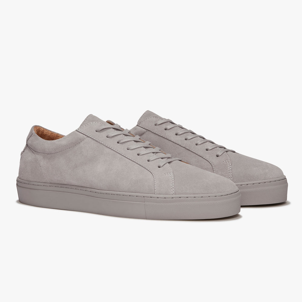 Uniform Standard Men's Series 1 minimalist suede sneaker in Grey handcrafted in Portugal