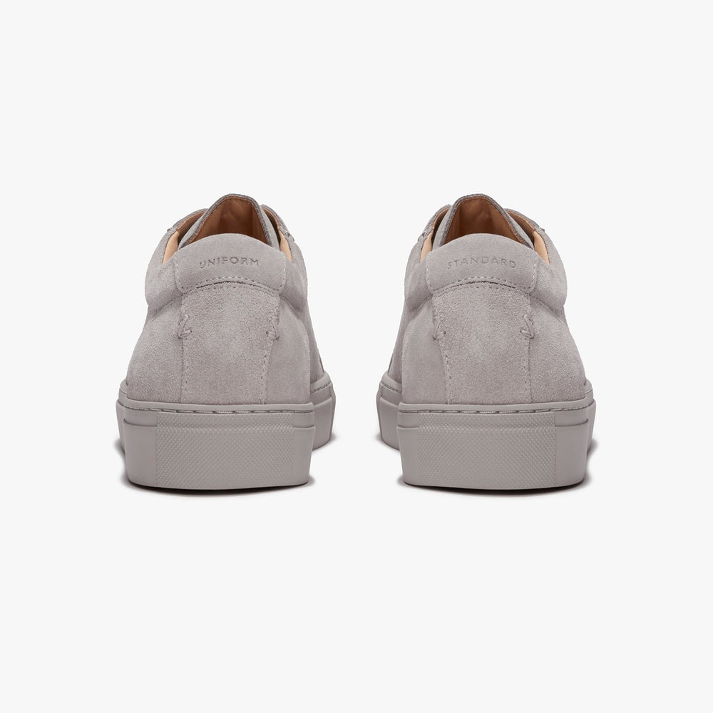 Uniform Standard Men's Series 1 minimalist suede sneaker in Grey handcrafted in Portugal