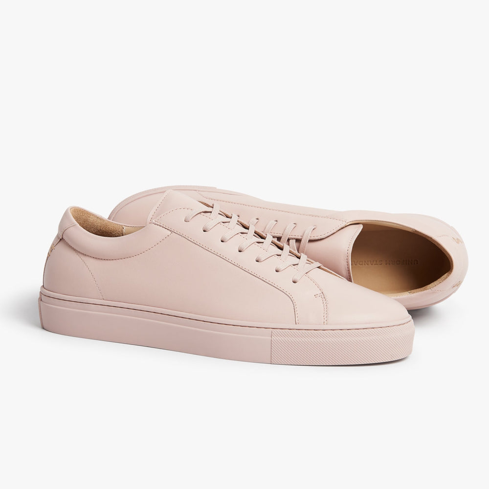 Uniform Standard Men's Series 1 minimalist leather sneaker in Pink handcrafted in Portugal
