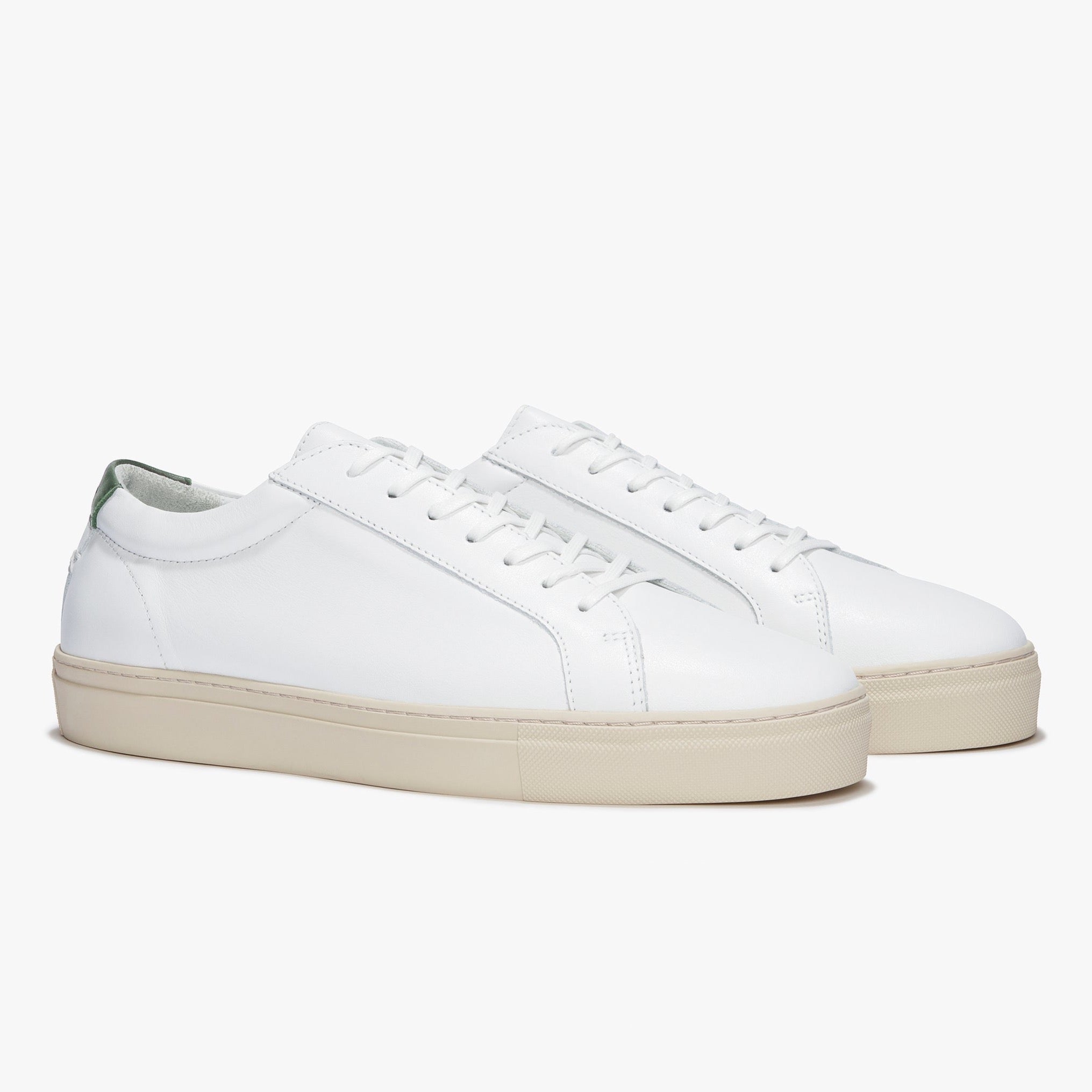 Series 1 White Vintage Green Leather Mens