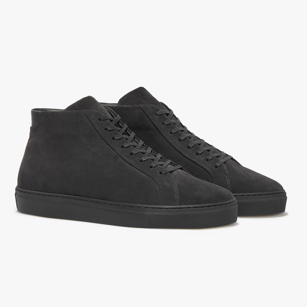 Uniform Standard Men's Series 4 mid top minimalist suede sneaker in Grey handcrafted in Portugal