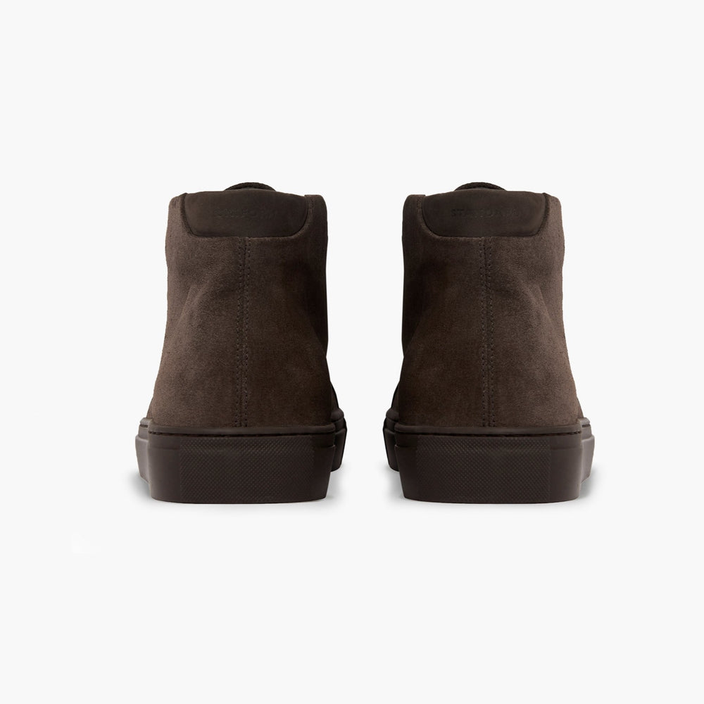Uniform Standard Men's Series 4 mid top minimalist suede sneaker in Brown handcrafted in Portugal