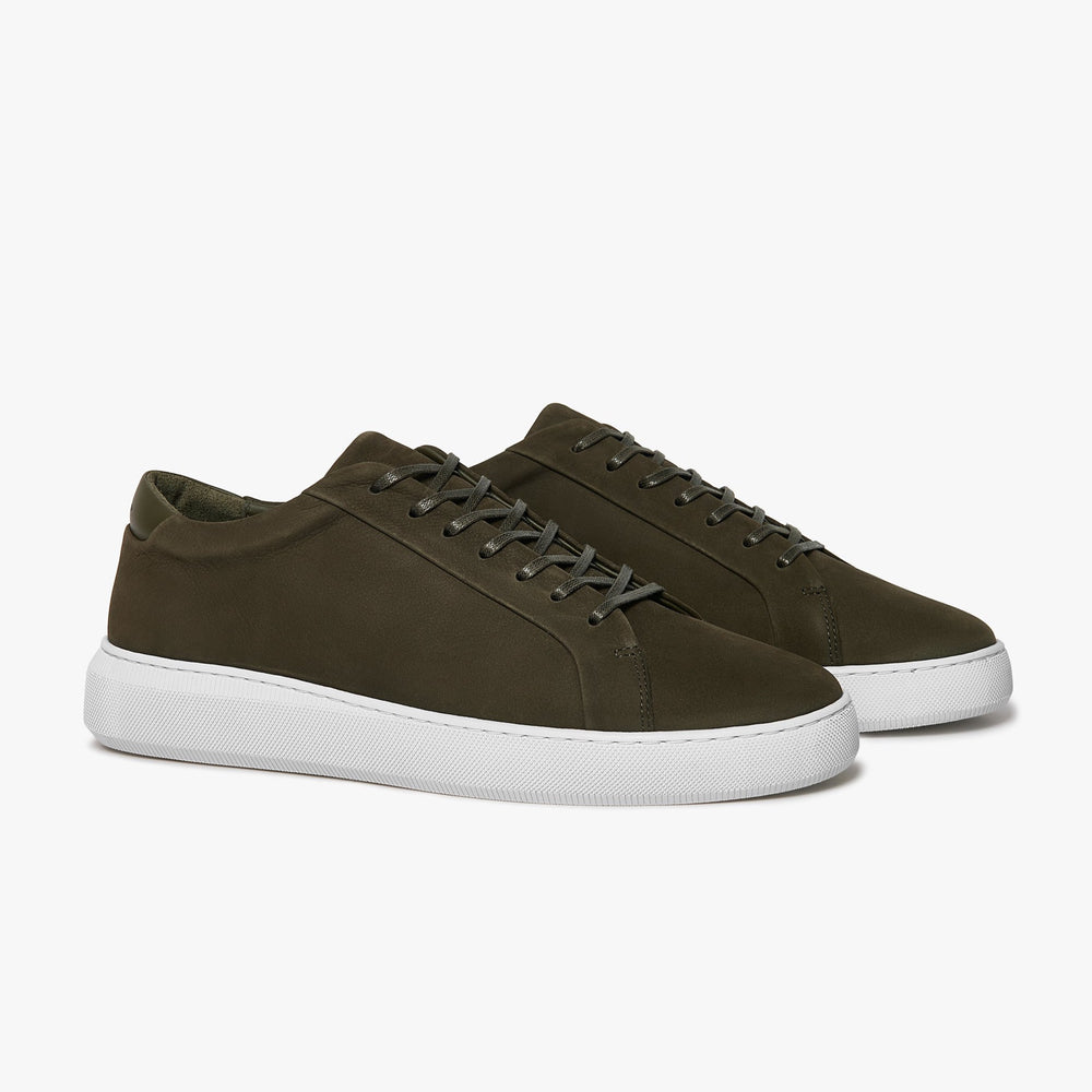 Uniform Standard Men's Series 8 minimalist nubuck leather sneaker in Green handcrafted in Portugal