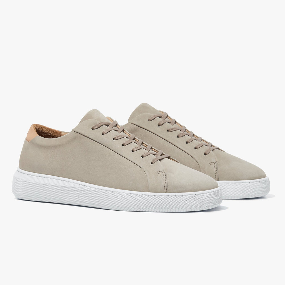 Uniform Standard Men's Series 8 minimalist nubuck leather sneaker in Beige handcrafted in Portugal