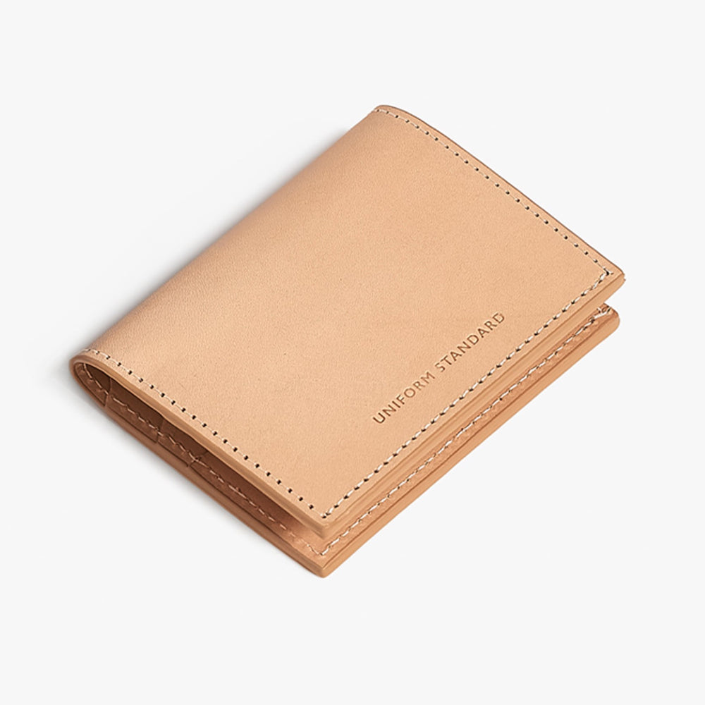Uniform Standard premium leather cardholder in Natural designed in East London