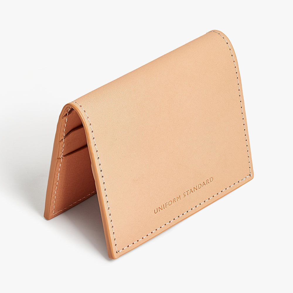 Uniform Standard premium leather cardholder in Natural designed in East London