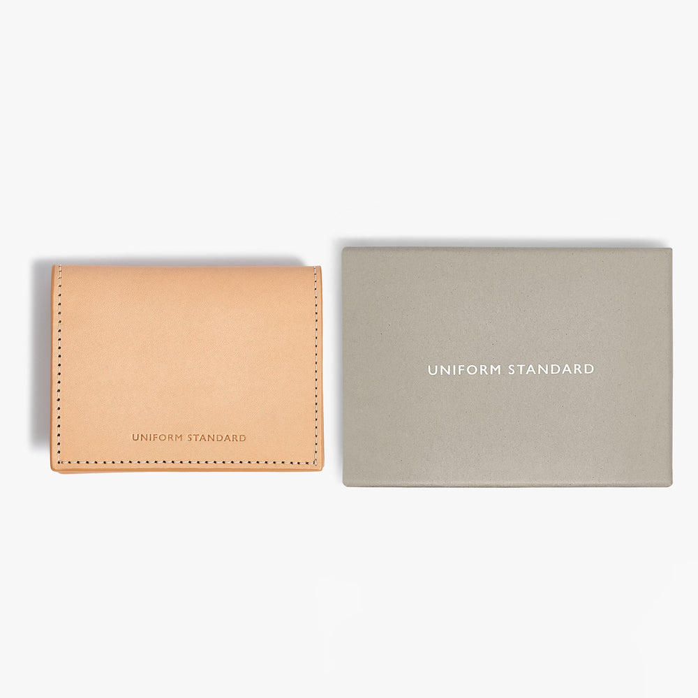 Uniform Standard premium leather cardholder in Natural designed in East London