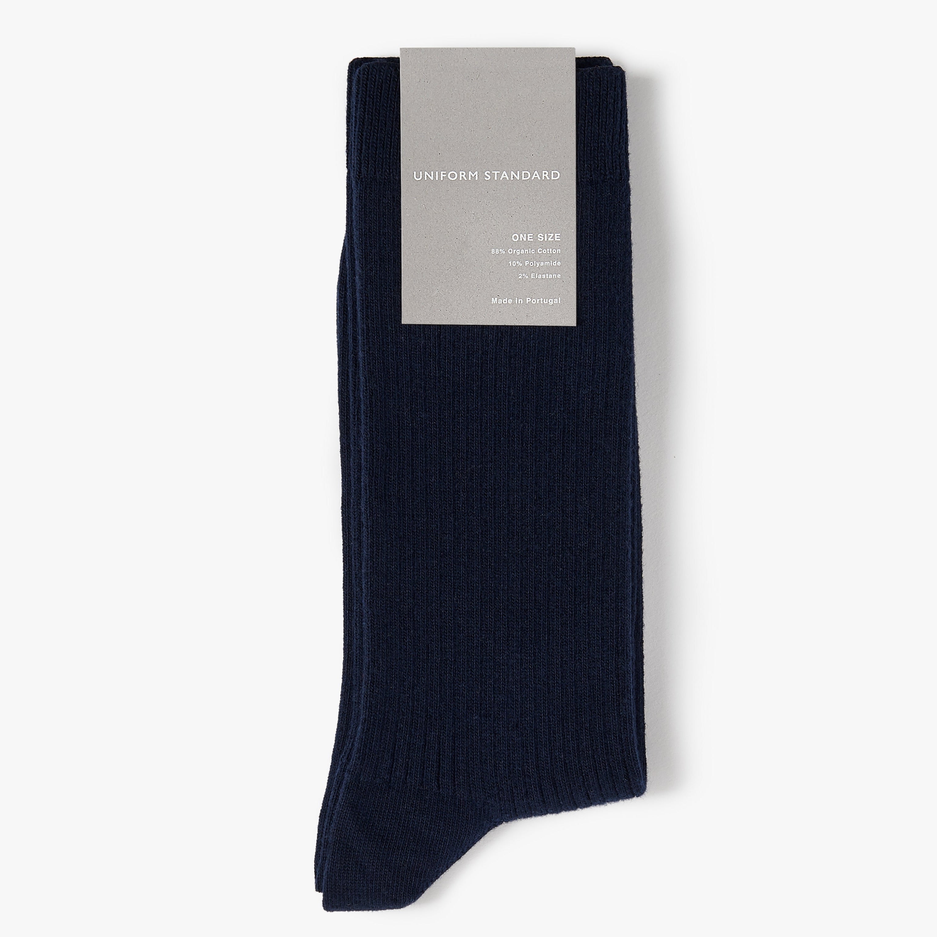 Organic Cotton Rib Sock Navy Mens