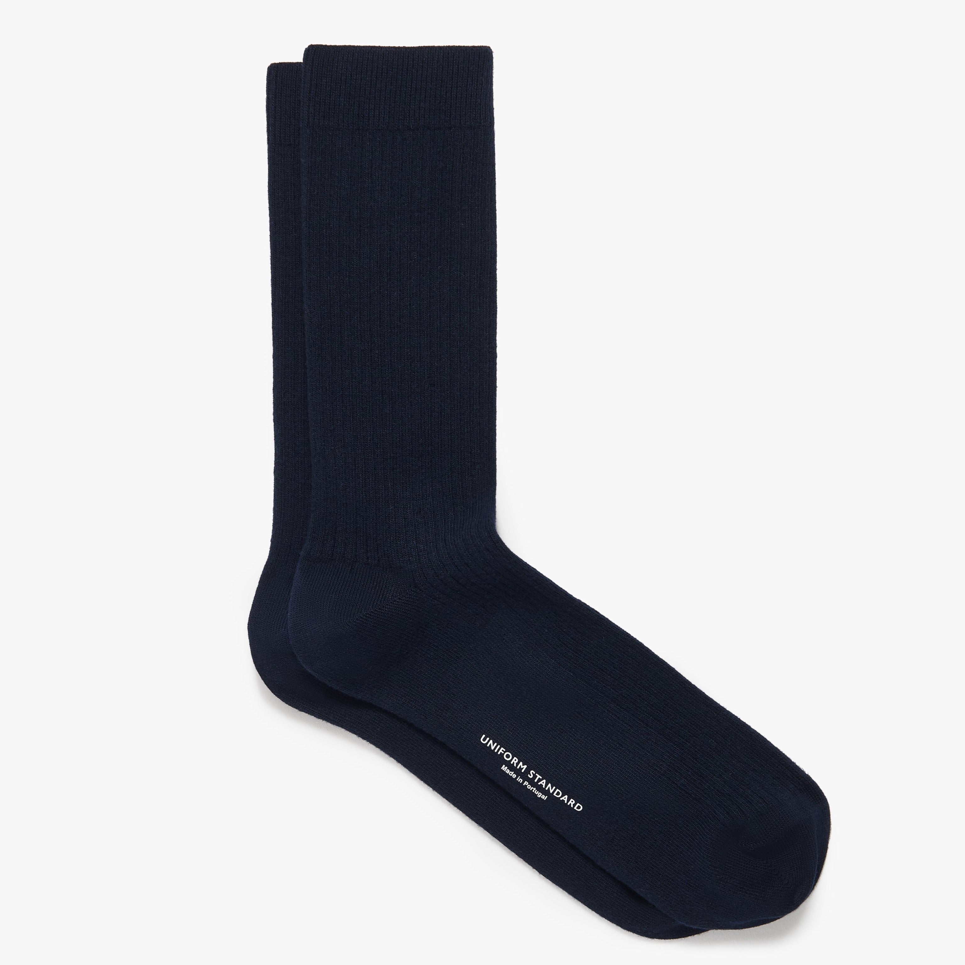 Organic Cotton Rib Sock Navy Mens