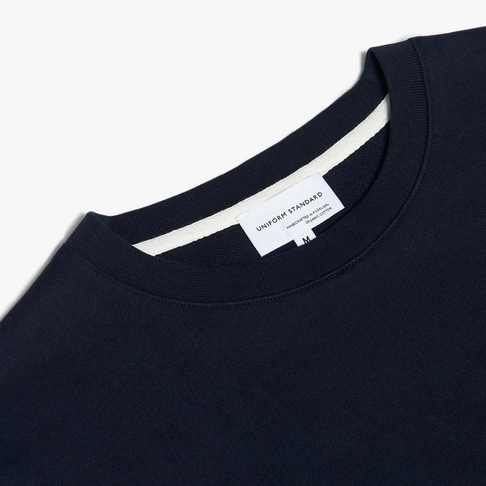 Uniform Standard Men's minimalist sweatshirt in Blue designed in East London