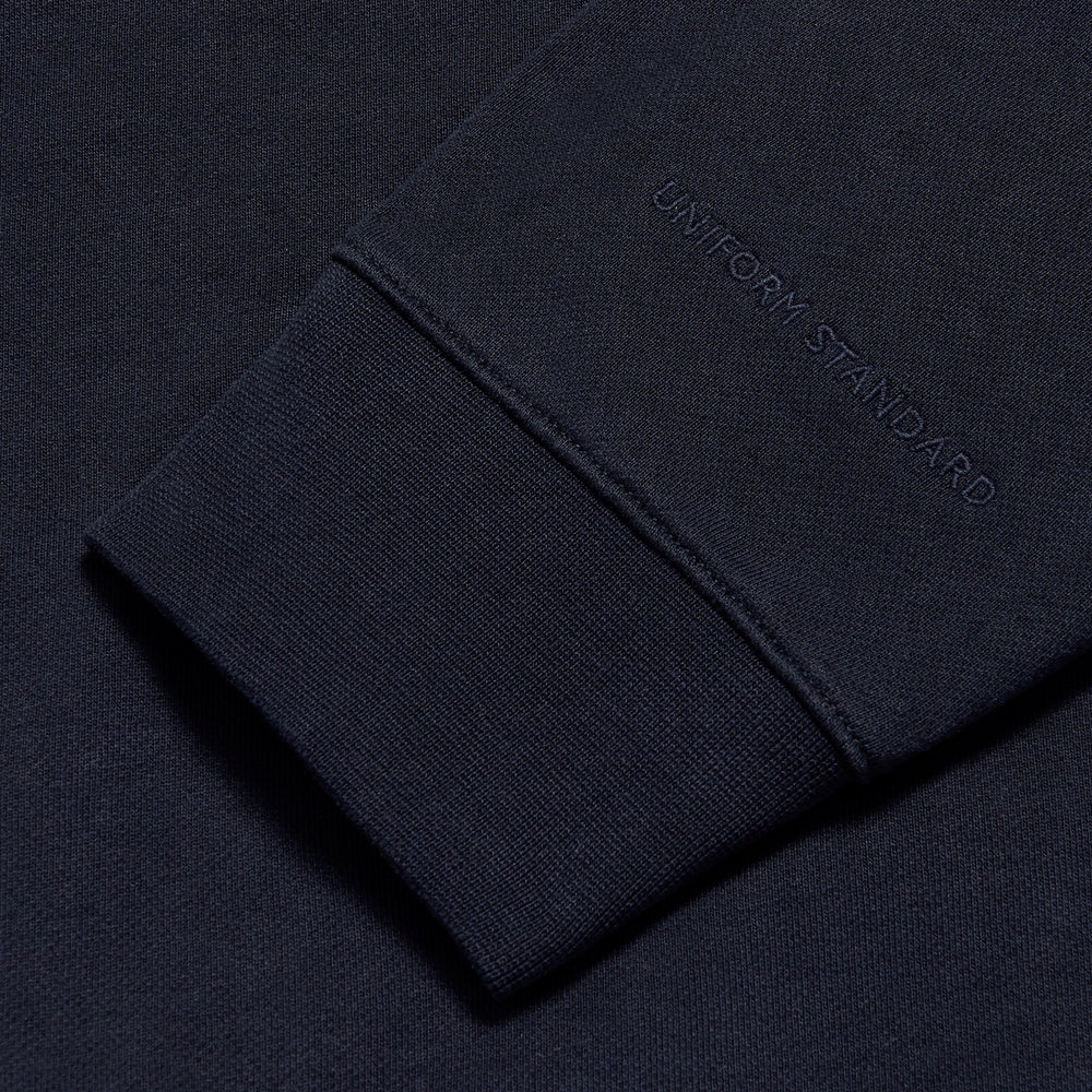 Uniform Standard Men's minimalist sweatshirt in Blue designed in East London