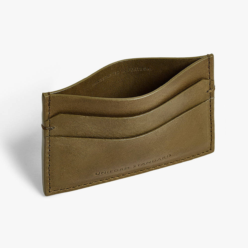 Uniform Standard premium leather cardholder in Green designed in East London