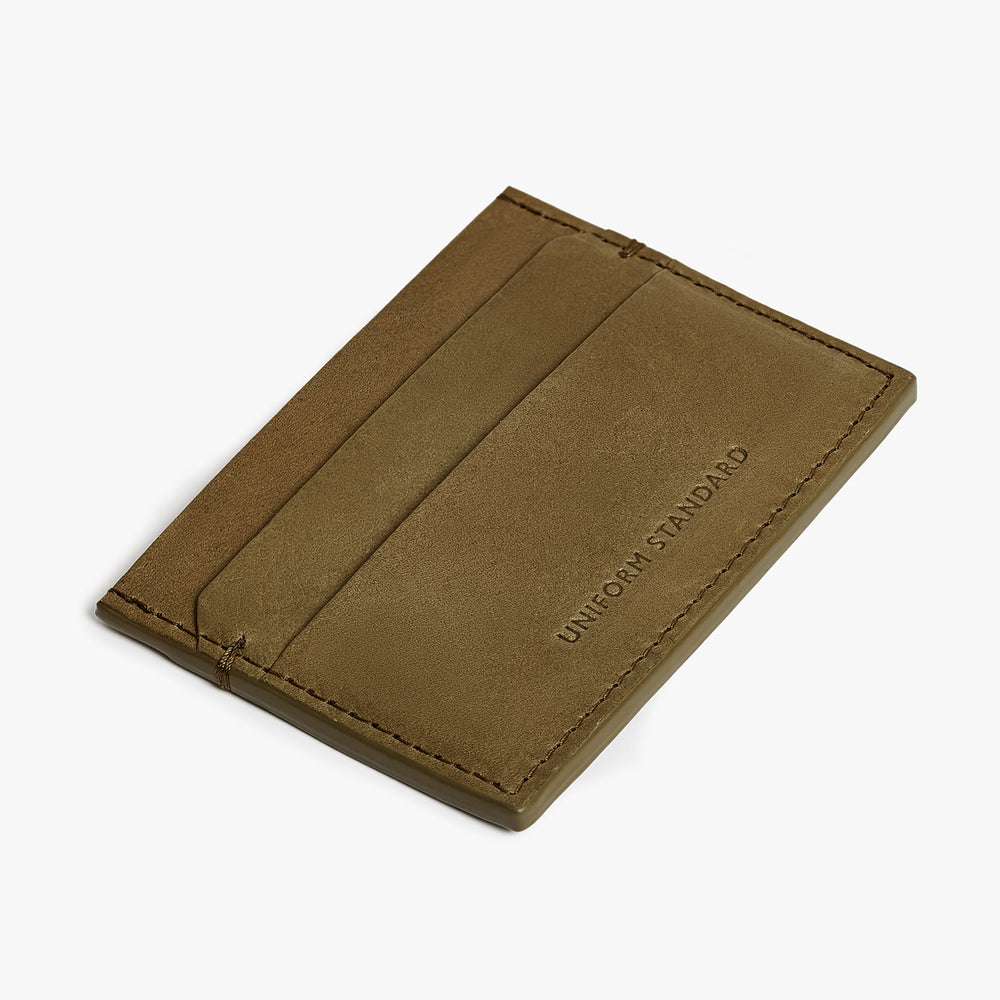 Uniform Standard premium leather cardholder in Green designed in East London
