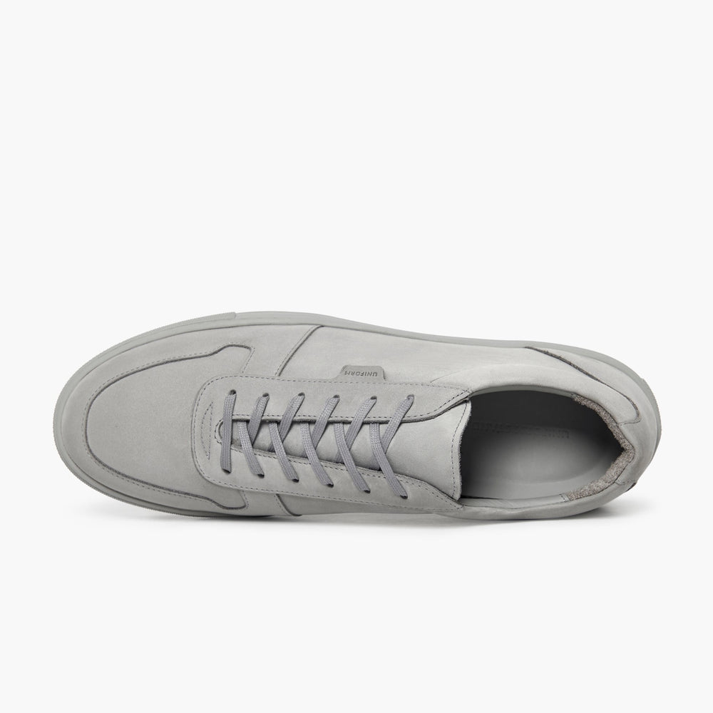 Uniform Standard Men's Series 6 minimalist nubuck leather sneaker in Grey handcrafted in Portugal