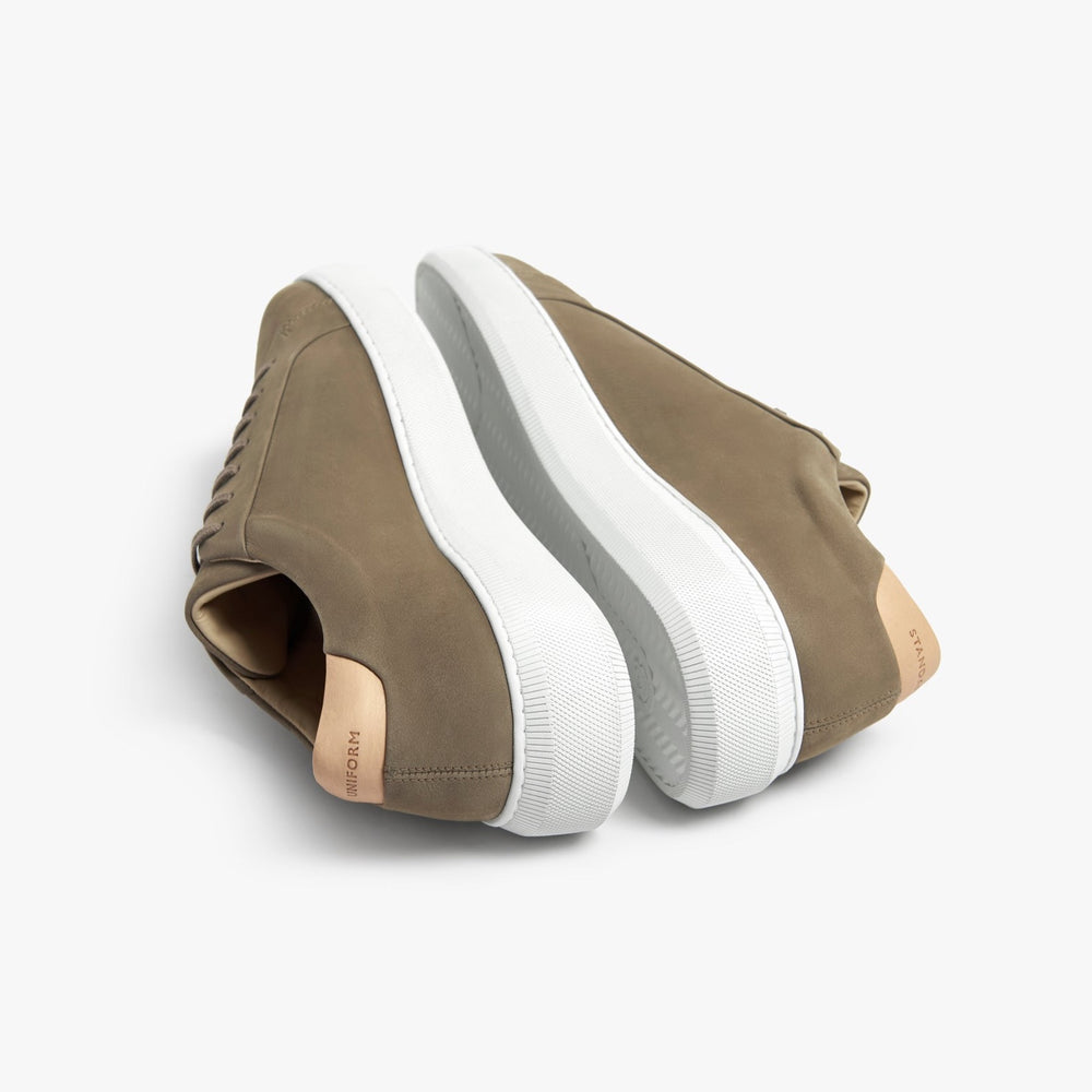 Uniform Standard Men's Series 8 minimalist nubuck leather sneaker in Brown handcrafted in Portugal