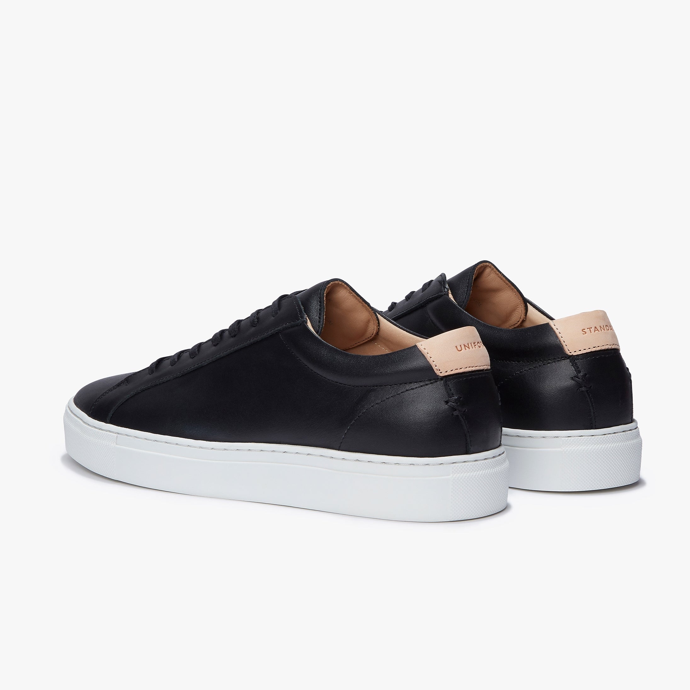 Womens Series 1 Black Leather Sneakers