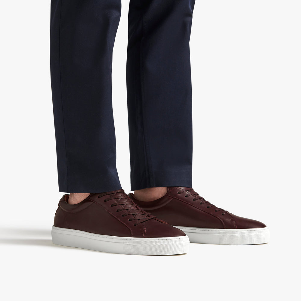 Uniform Standard Men's Series 1 minimalist leather sneaker in Red handcrafted in Portugal