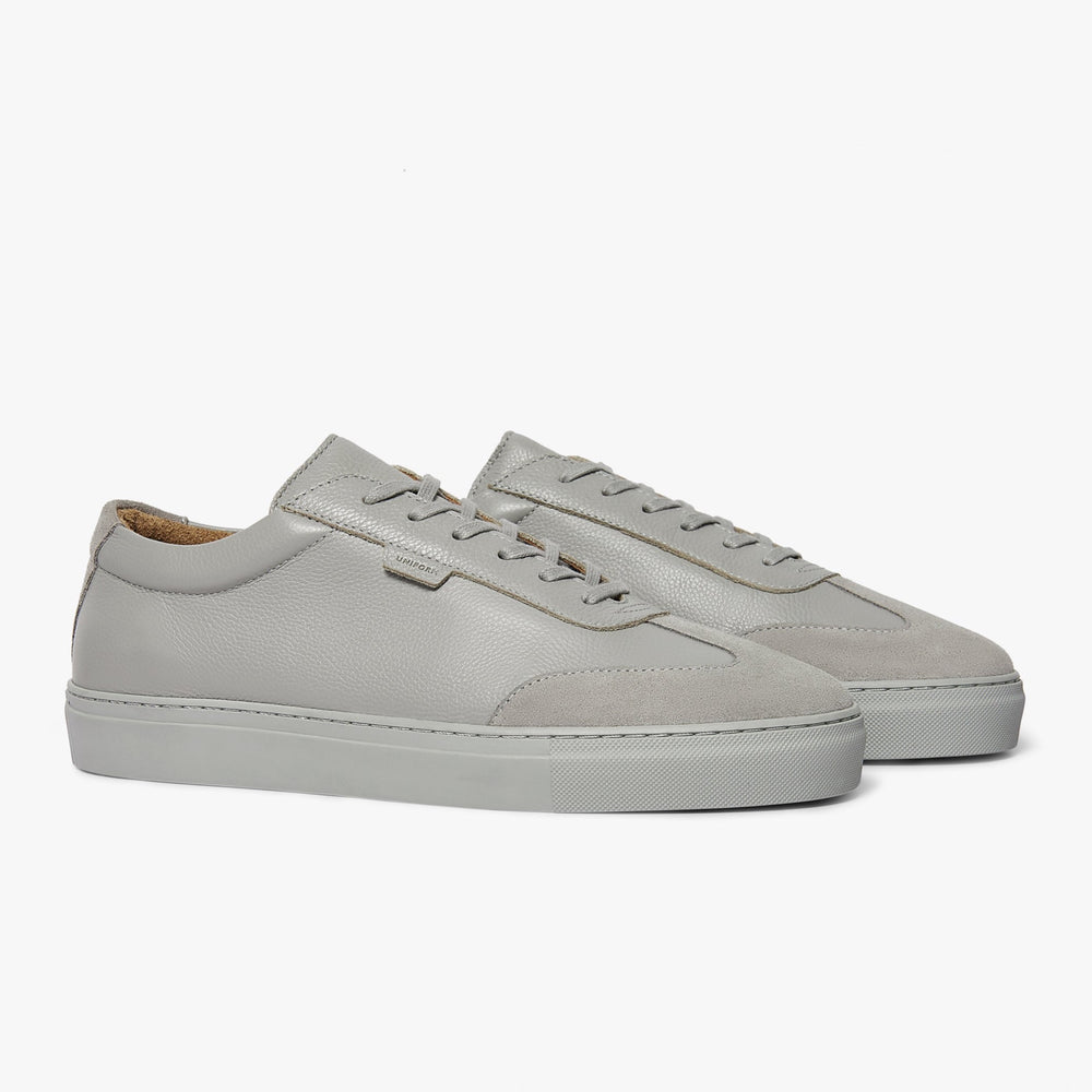Uniform Standard Men's Series 3 minimalist leather sneaker in Grey handcrafted in Portugal