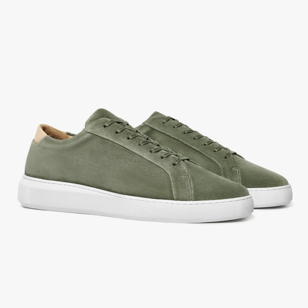 Uniform Standard Men's Series 8 minimalist suede sneaker in Green handcrafted in Portugal