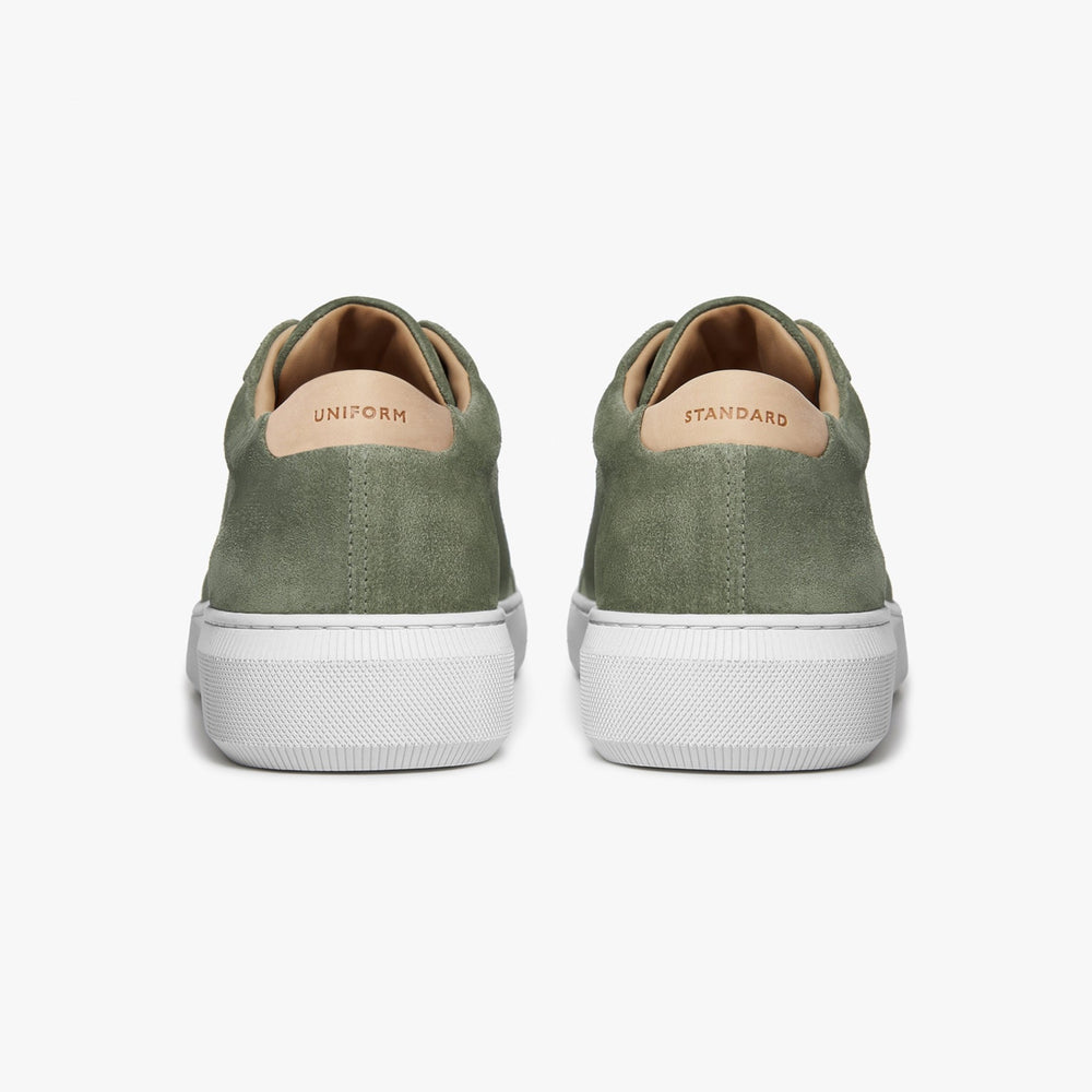 Uniform Standard Men's Series 8 minimalist suede sneaker in Green handcrafted in Portugal