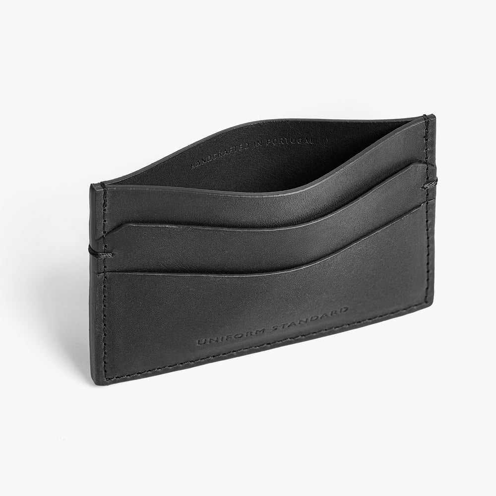 Uniform Standard premium leather cardholder in Grey designed in East London