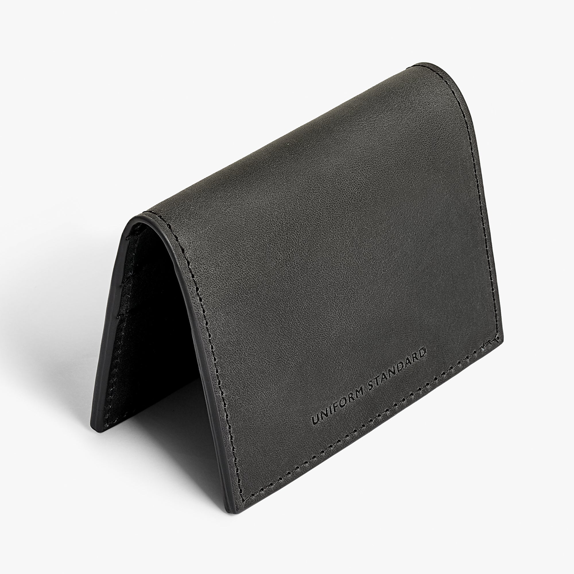Leather Bill Fold Wallet Steel