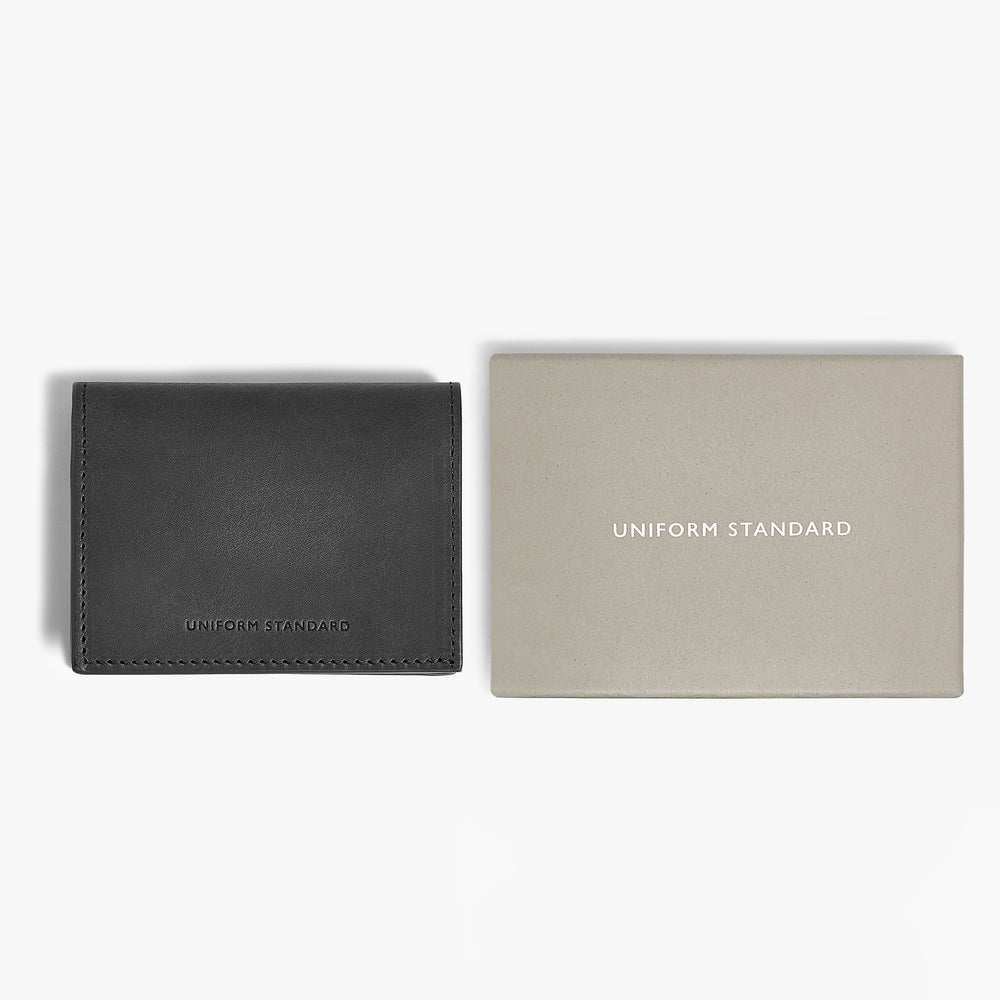 Uniform Standard premium leather cardholder in Grey designed in East London
