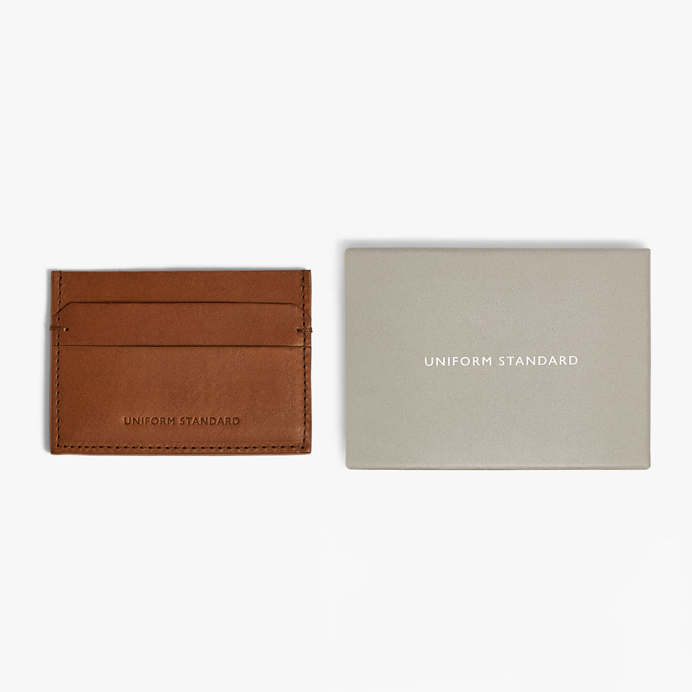 Uniform Standard premium leather cardholder in Brown designed in East London