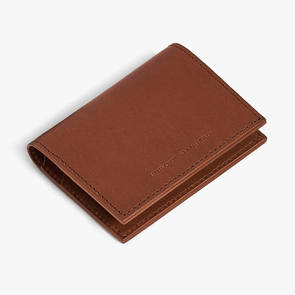 Uniform Standard premium leather cardholder in Brown designed in East London