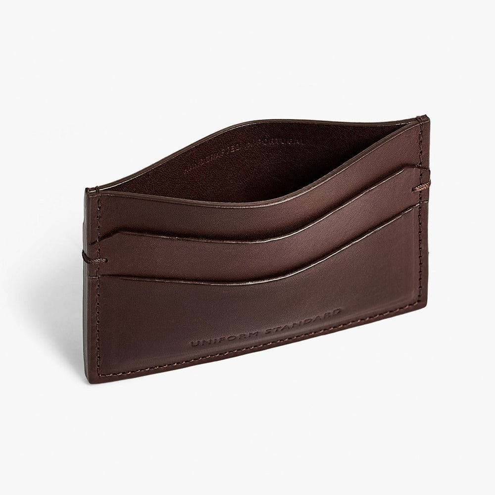 Uniform Standard premium leather cardholder in Brown designed in East London