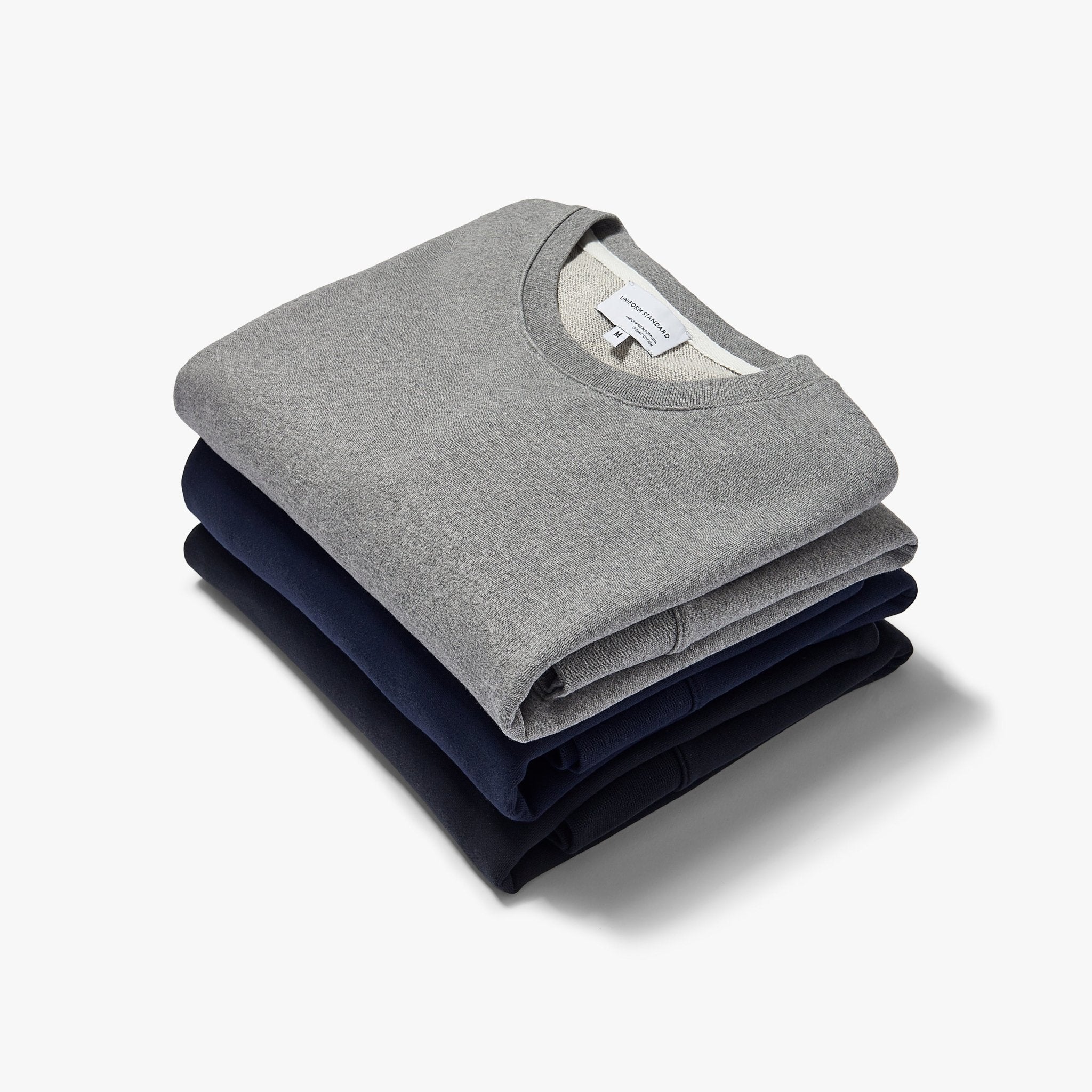 Organic Cotton Sweatshirt Grey Melange - UNIFORM STANDARDOrganic Cotton Fleece Sweatshirt Grey Melange