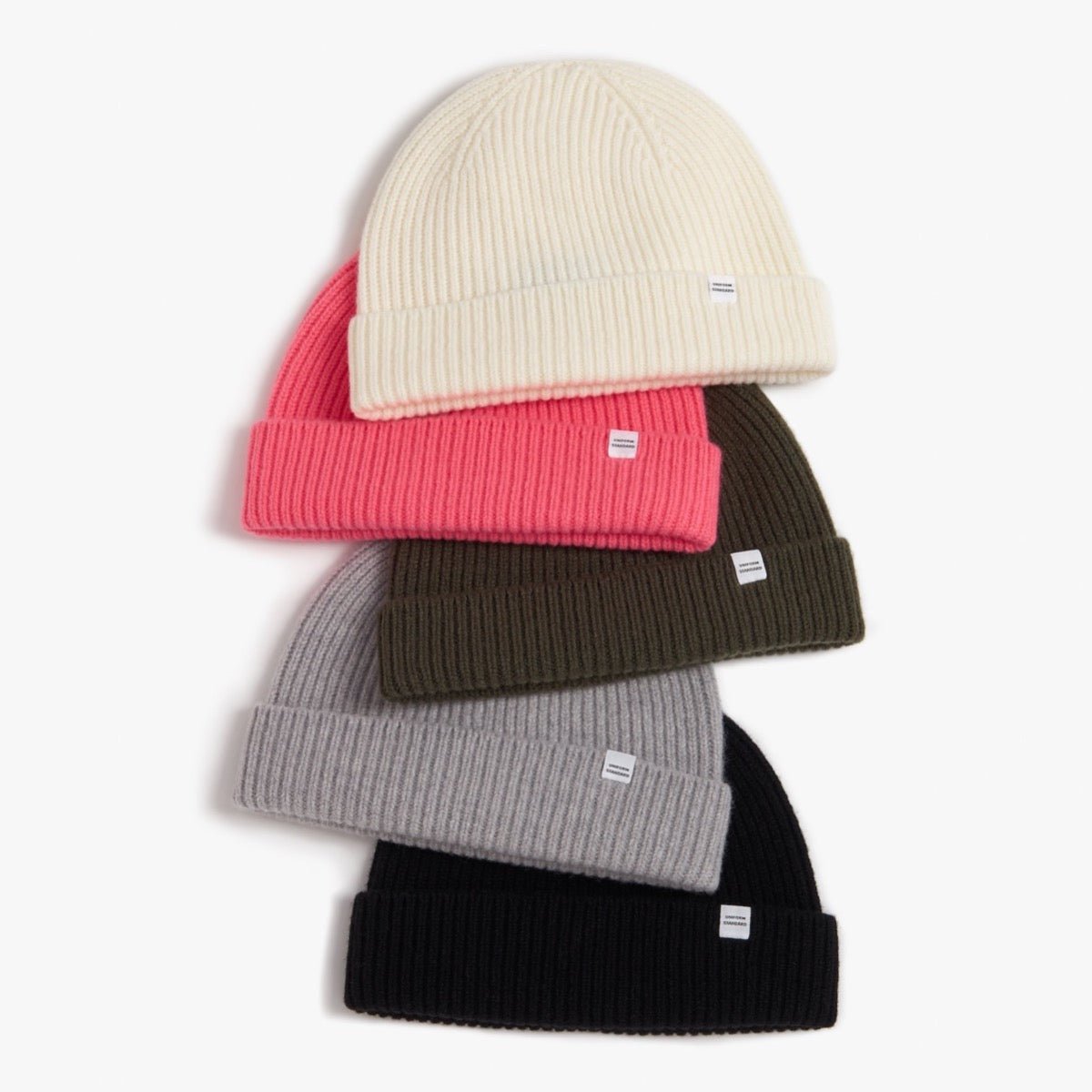 Short Merino Wool Rib Beanie Moss - UNIFORM STANDARD