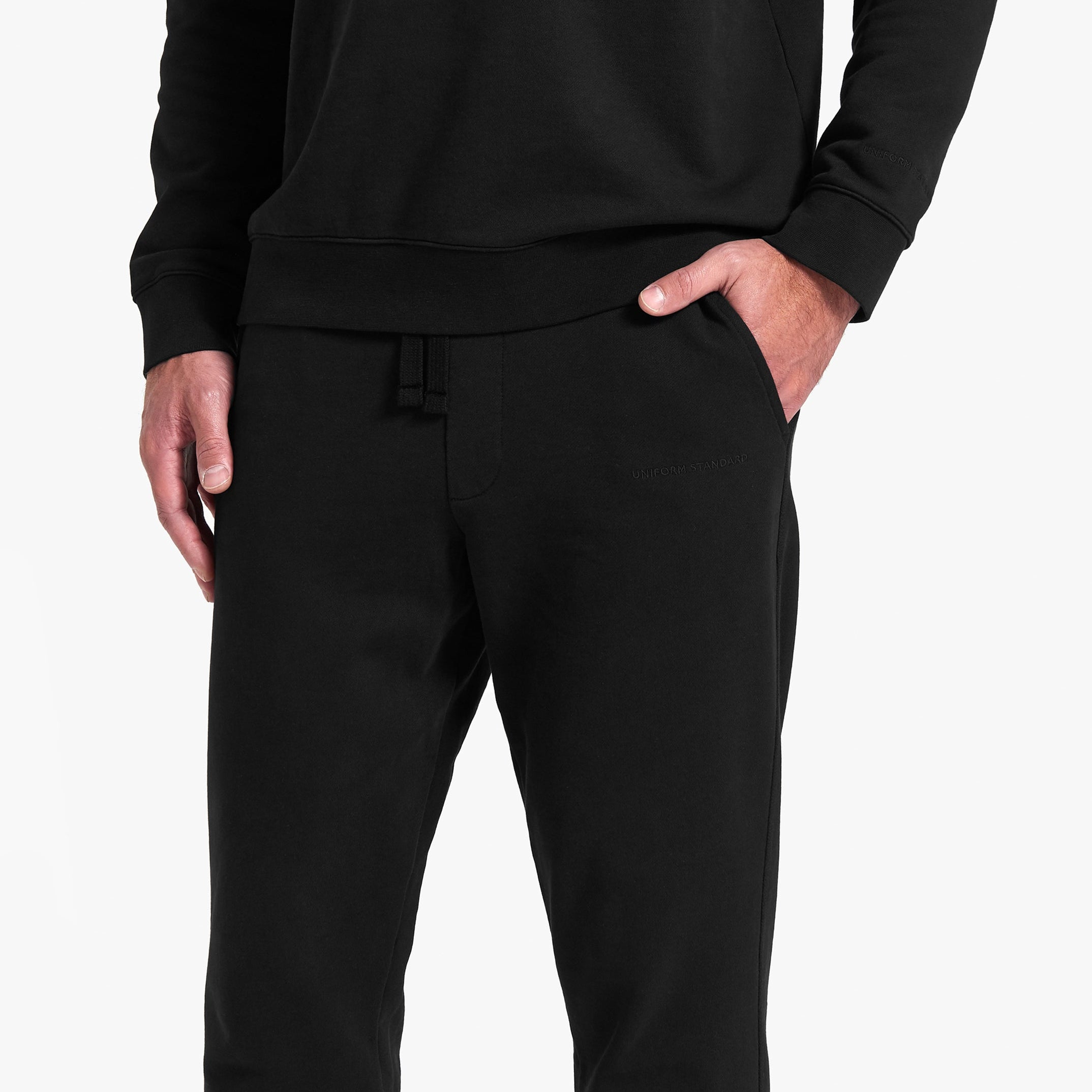Uniform Standard Men's minimalist trousers in Black designed in East London