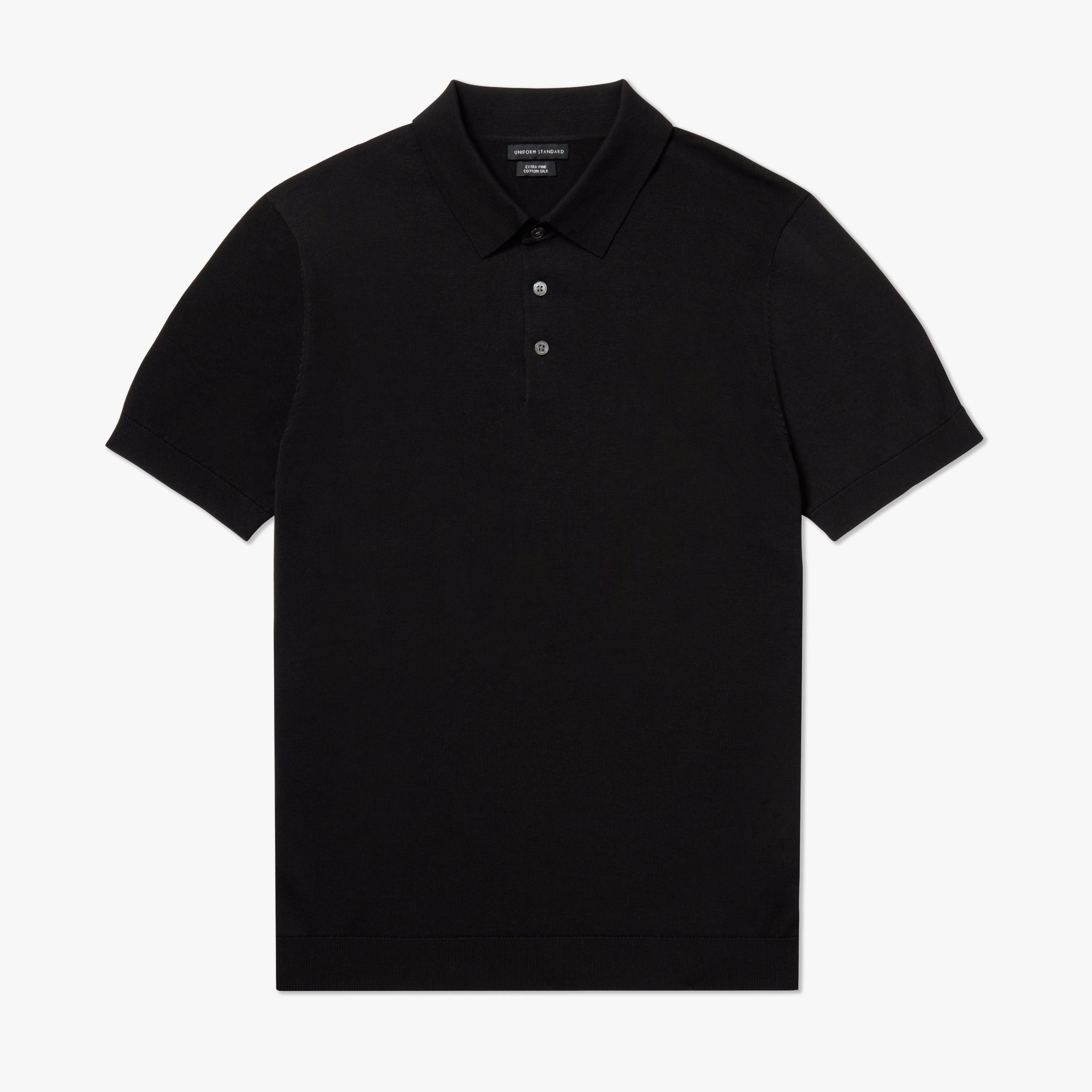 SS button polo black 