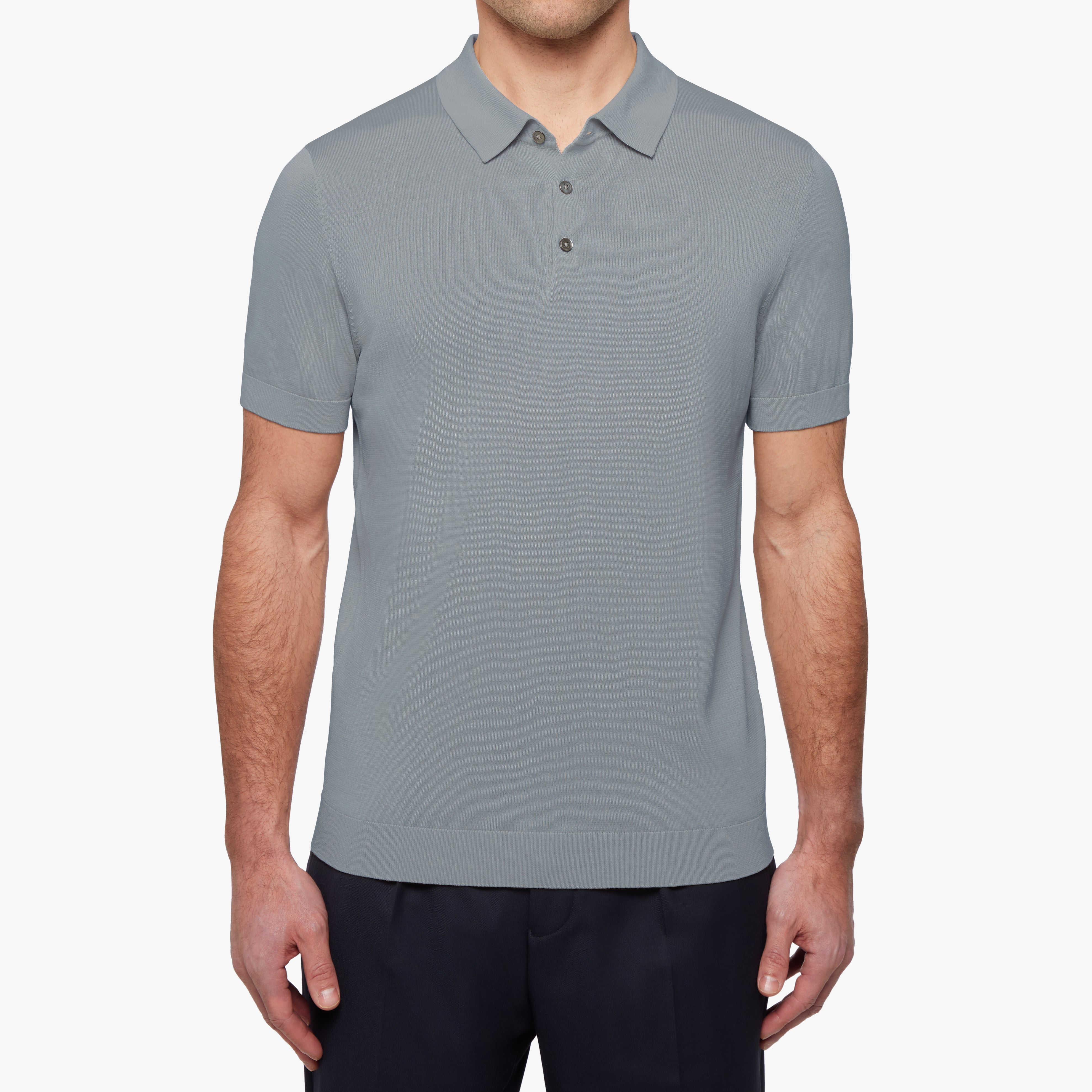 Men's Mink Cotton Silk Button Polo Shirt | Uniform Standard