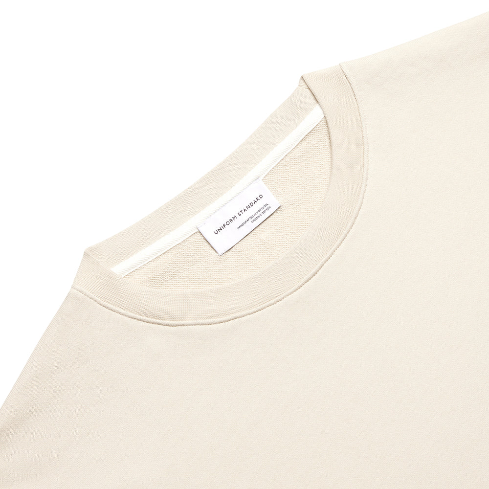 Uniform Standard Men's minimalist sweatshirt in Beige designed in East London