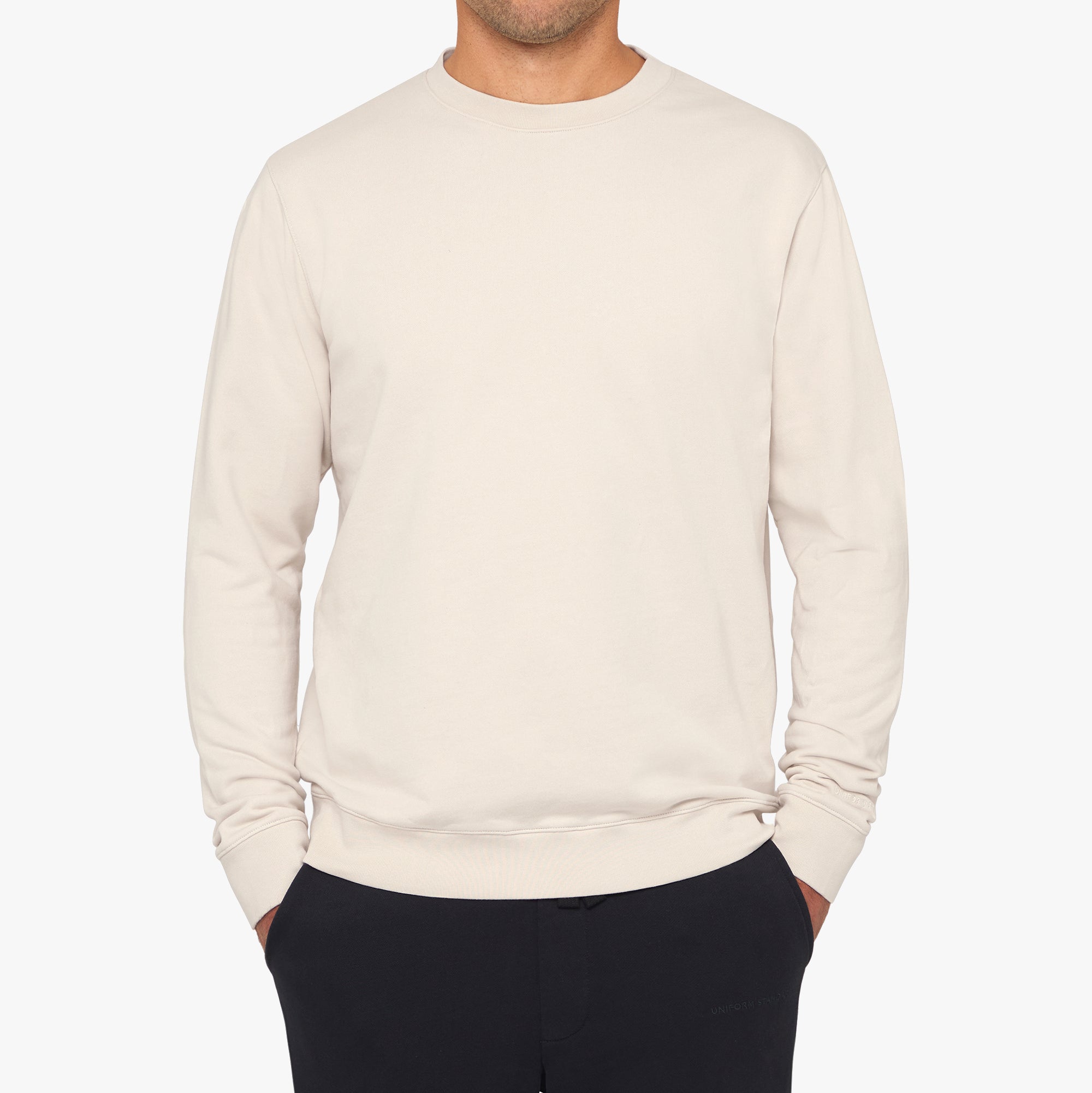 Organic Cotton Fleece Sweatshirt Ecru