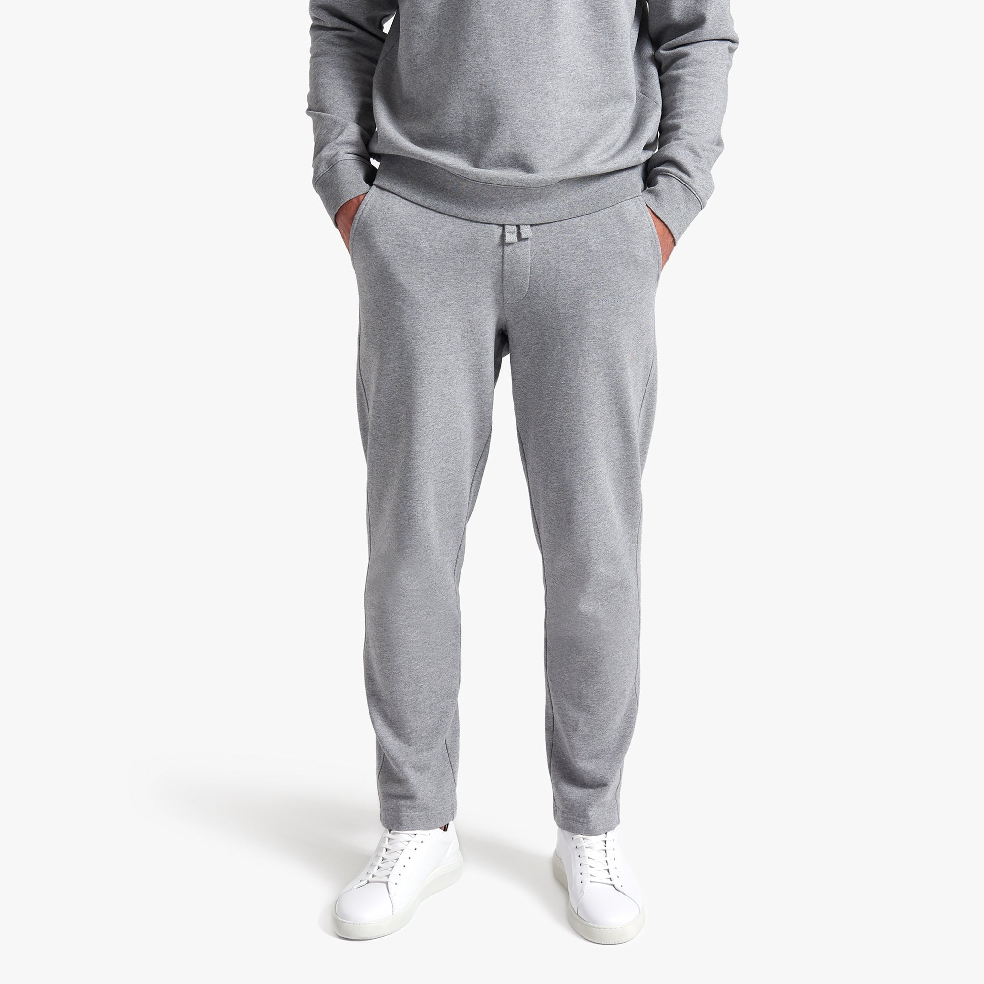 Organic Fleece Cotton Sweatpants Grey Melange