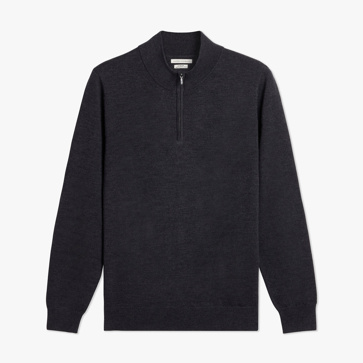 Men's Shadow Melange Merino Wool Silk Quarter Zip | Uniform Standard