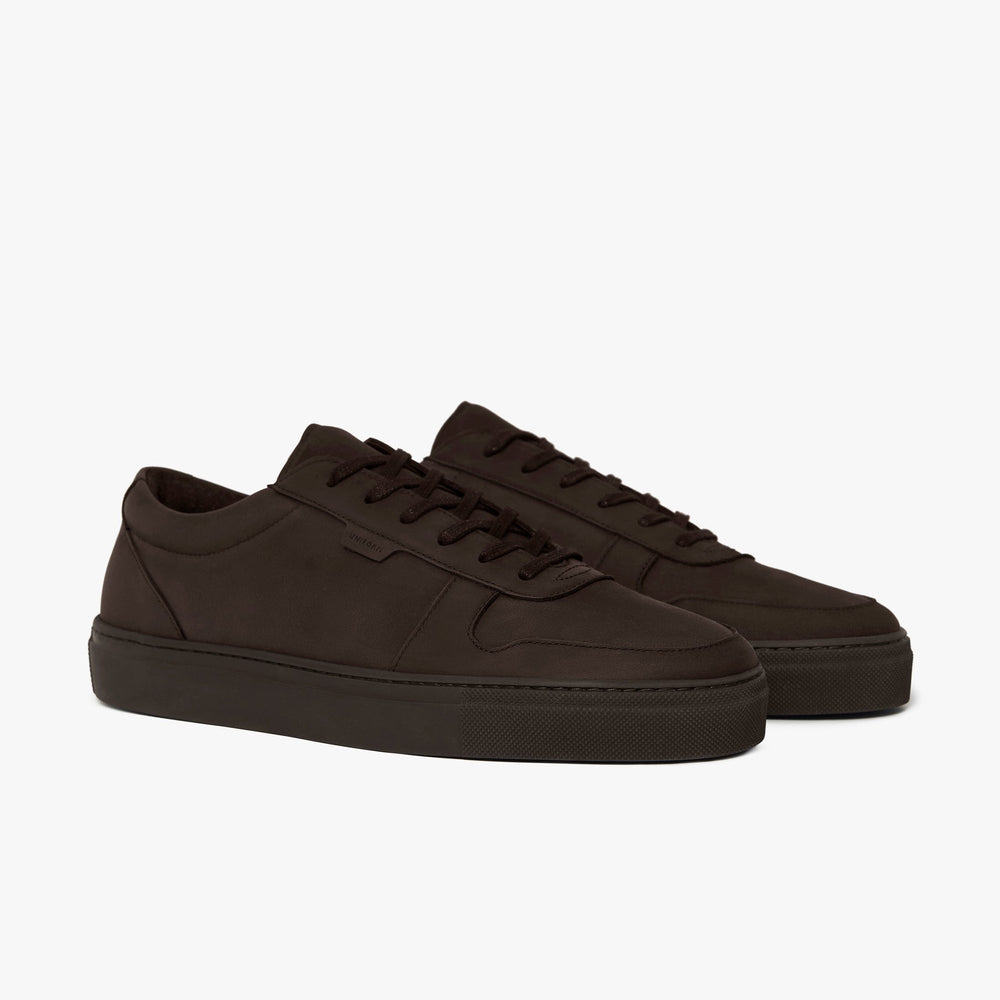 Uniform Standard Men's Series 6 minimalist nubuck leather sneaker in Brown handcrafted in Portugal
