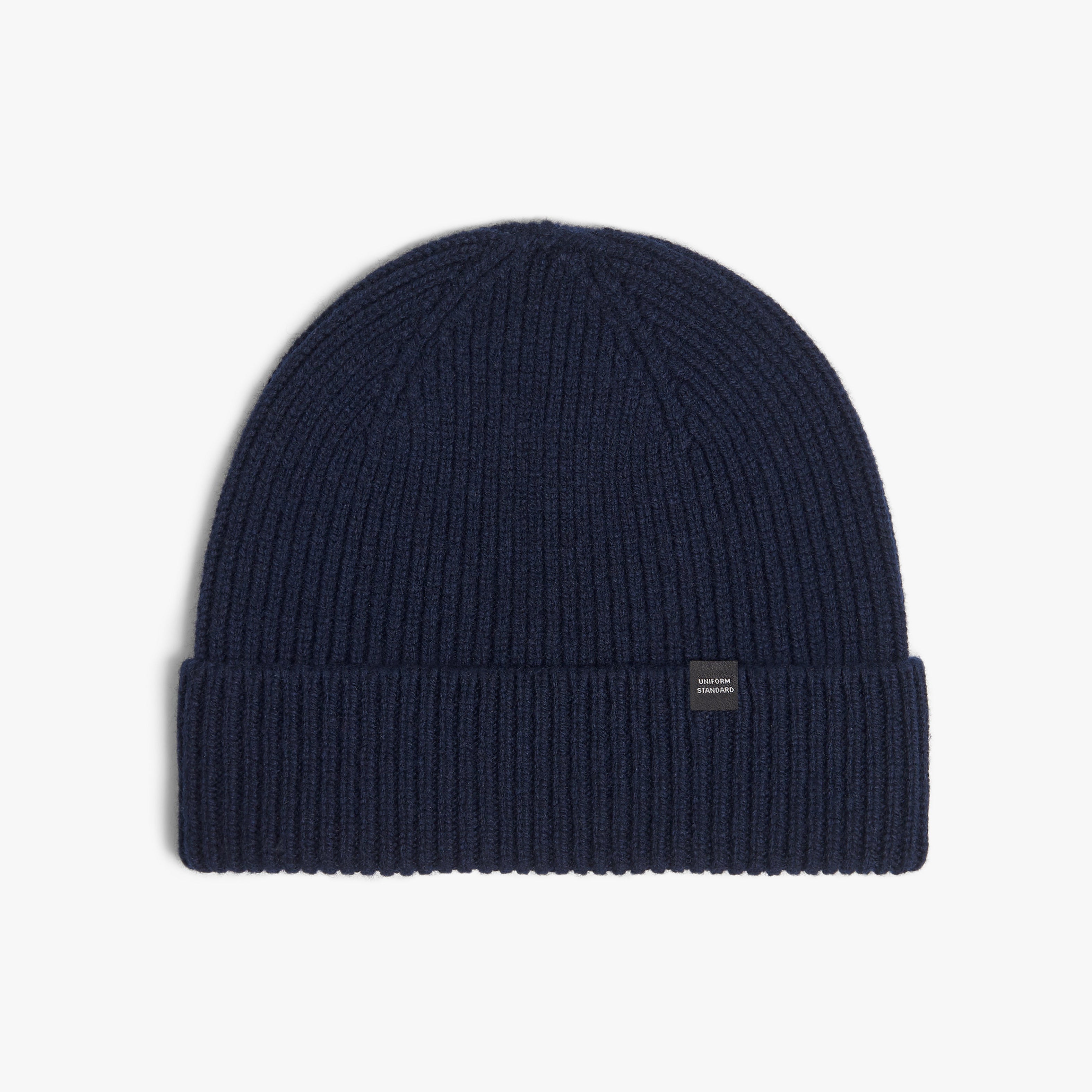 Merino Wool Rib Beanie Navy