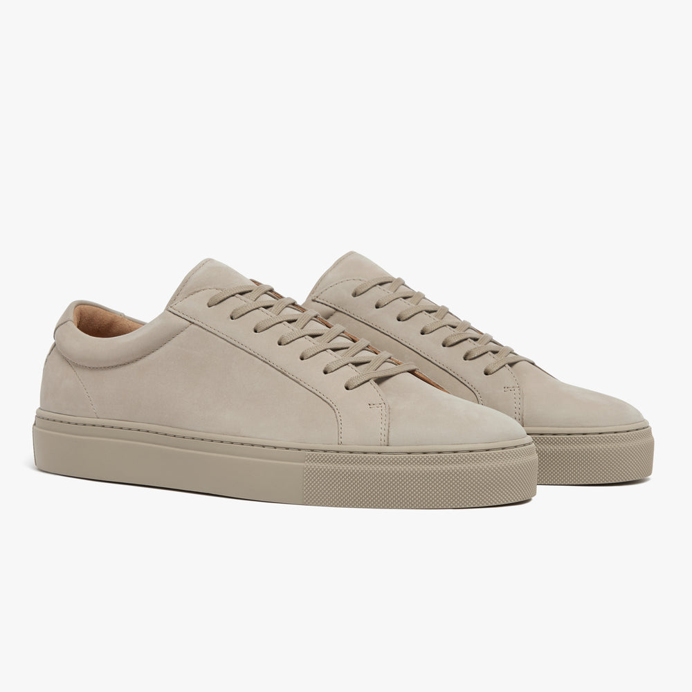 Uniform Standard Men's Series 1 minimalist nubuck leather sneaker in Beige handcrafted in Portugal