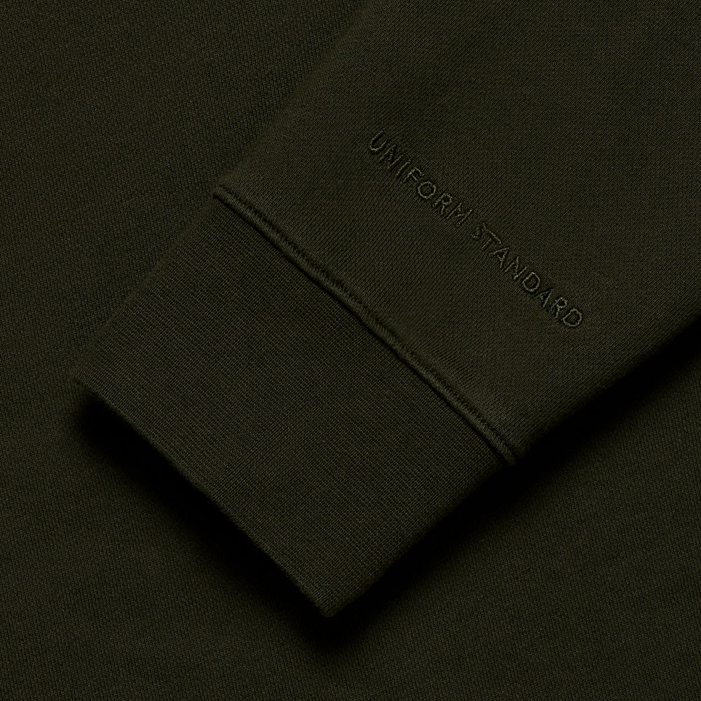 Uniform Standard Men's minimalist sweatshirt in Green designed in East London